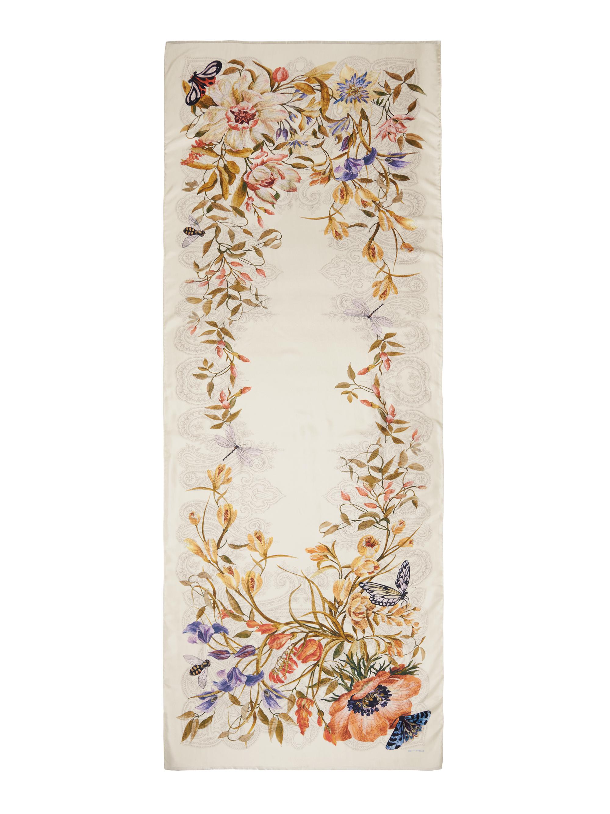 Etro Women's Orfeo Floral-Print Silk Scarf - Multi Beige