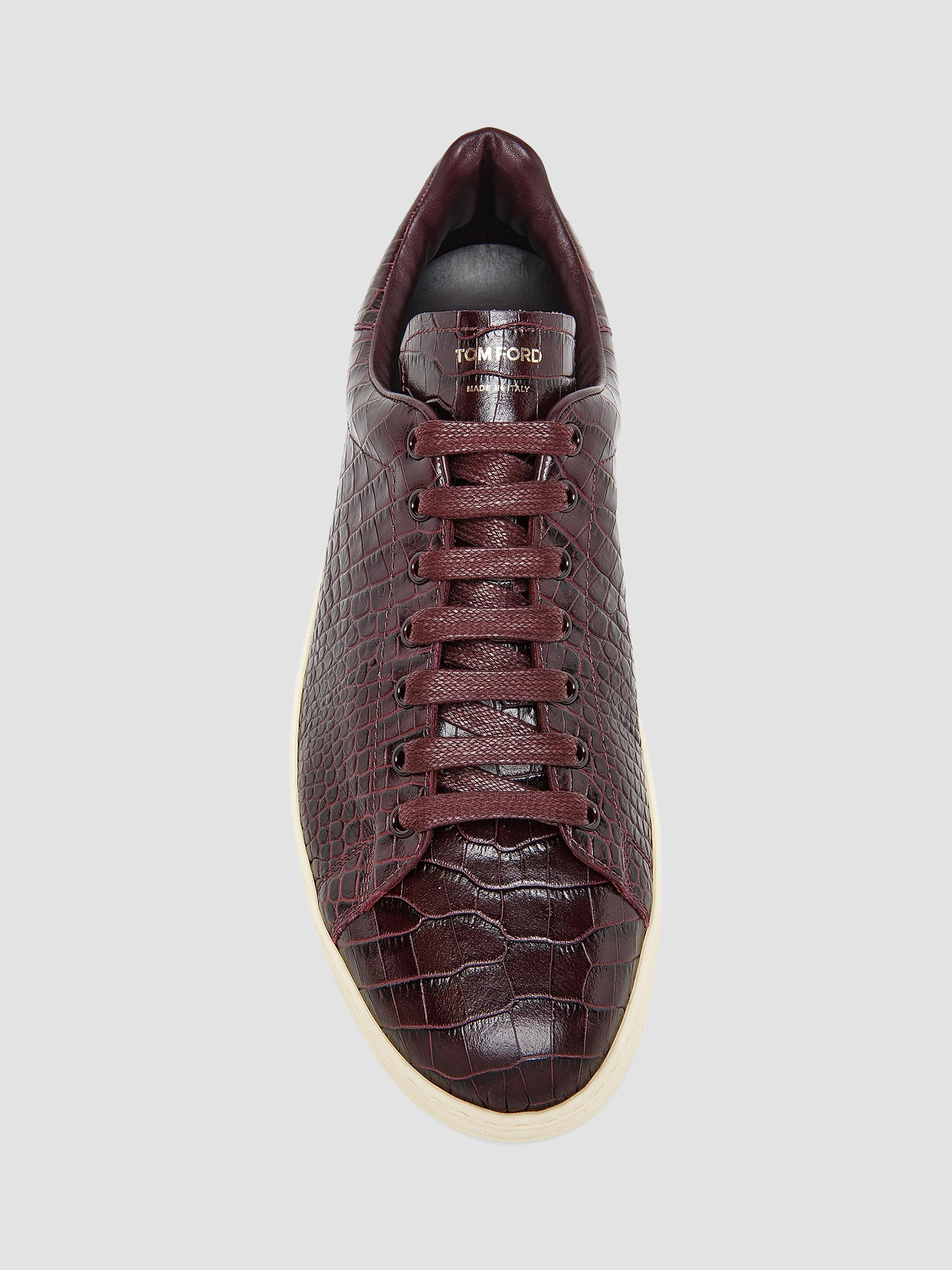 TOM FORD Warwick Alligator-Embossed Leather Low-Top Sneakers