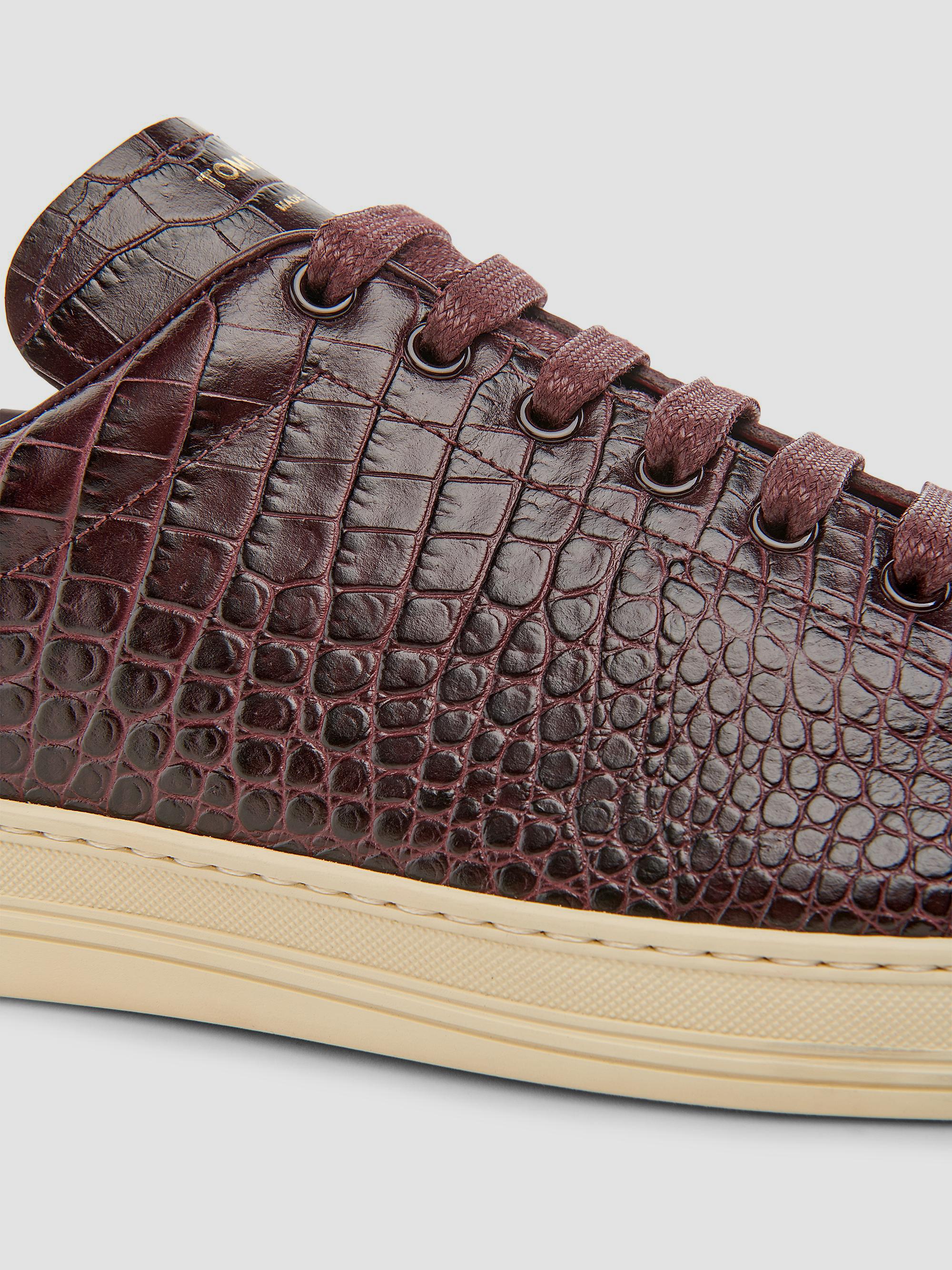 TOM FORD Warwick Alligator-Embossed Leather Low-Top Sneakers