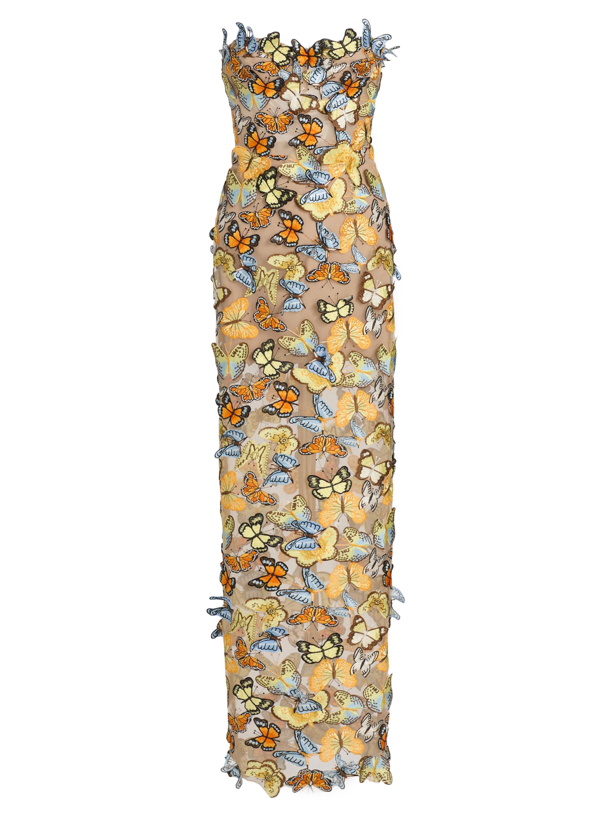 Bronx Banco Sabrina Floral-Appliqud A-Line Midi-Dress | Saks Fifth Avenue