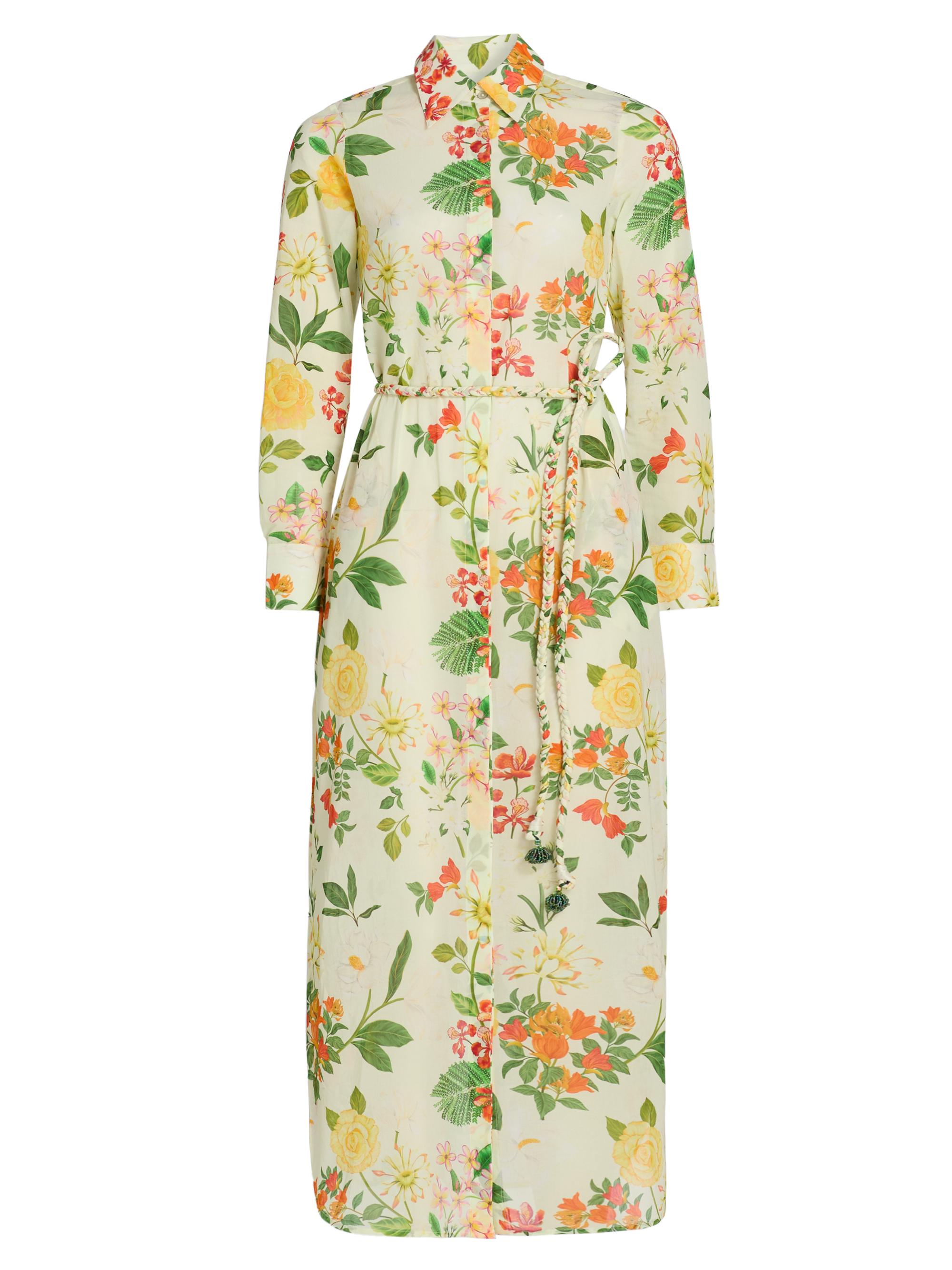 Verandah Women's Pushpanjali Floral Cotton Maxi Shirtdress -  Mixed Floral
