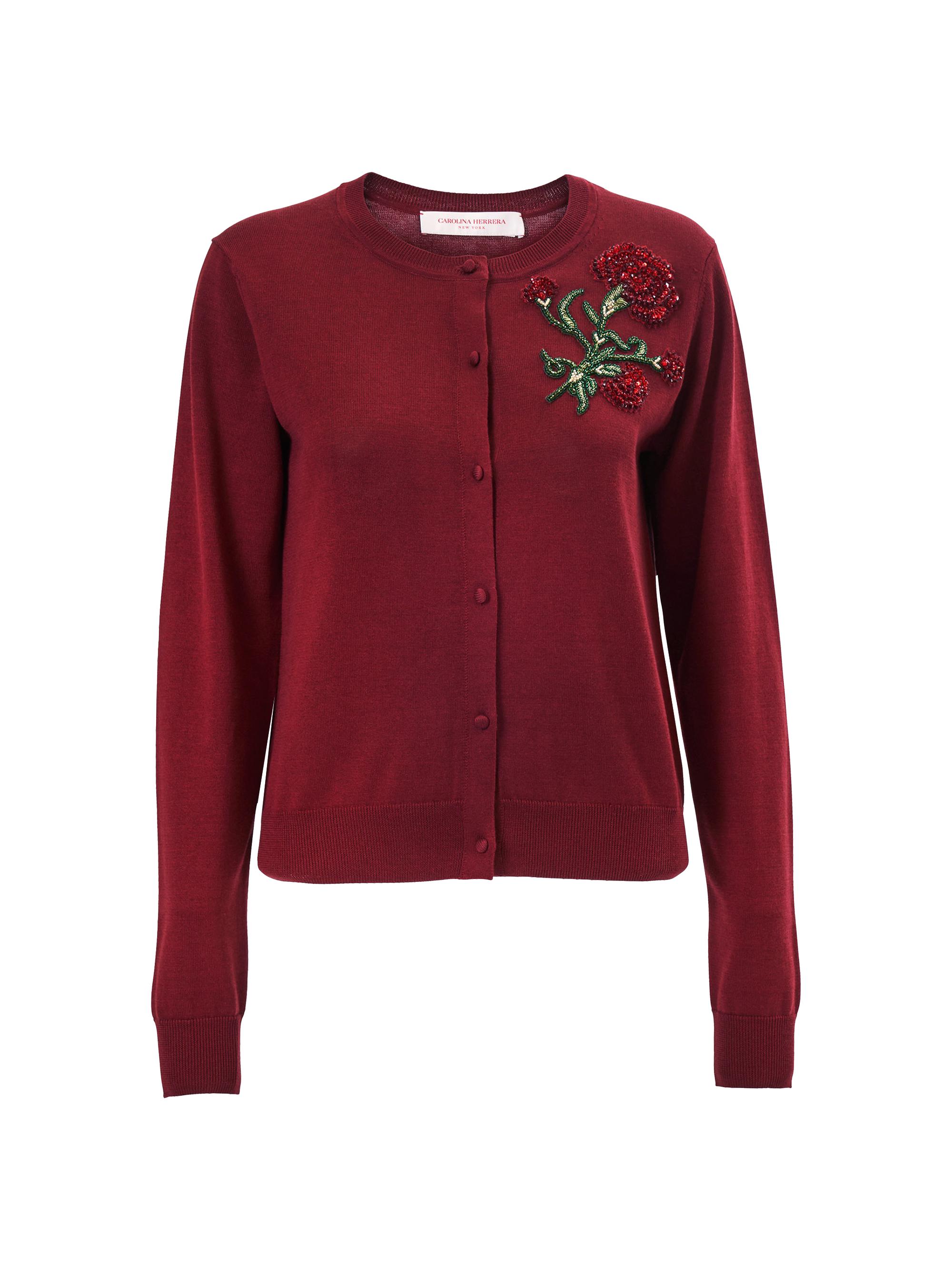 CAROLINA HERRERA カーディガン Embroidered silk and cotton cardigan in blue - Carolina Herrera