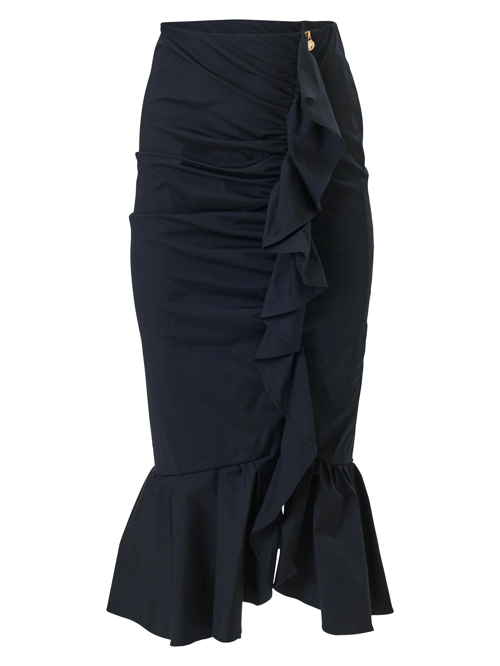 Carolina Herrera Women's Ruched Ruffle Pencil Skirt - Black