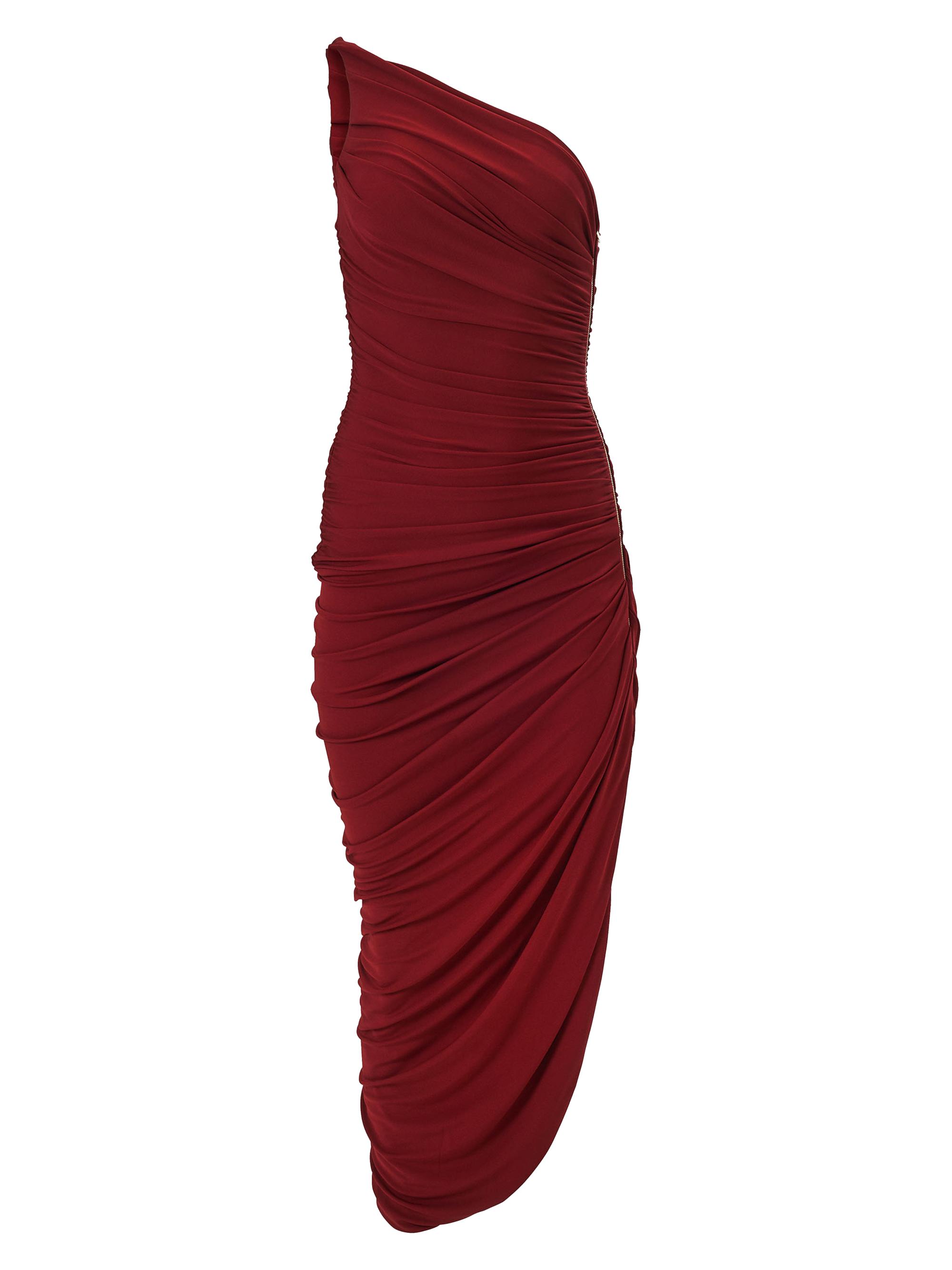 Carolina Herrera Women's Ruched One-Shoulder Cocktail Dress - Rioja