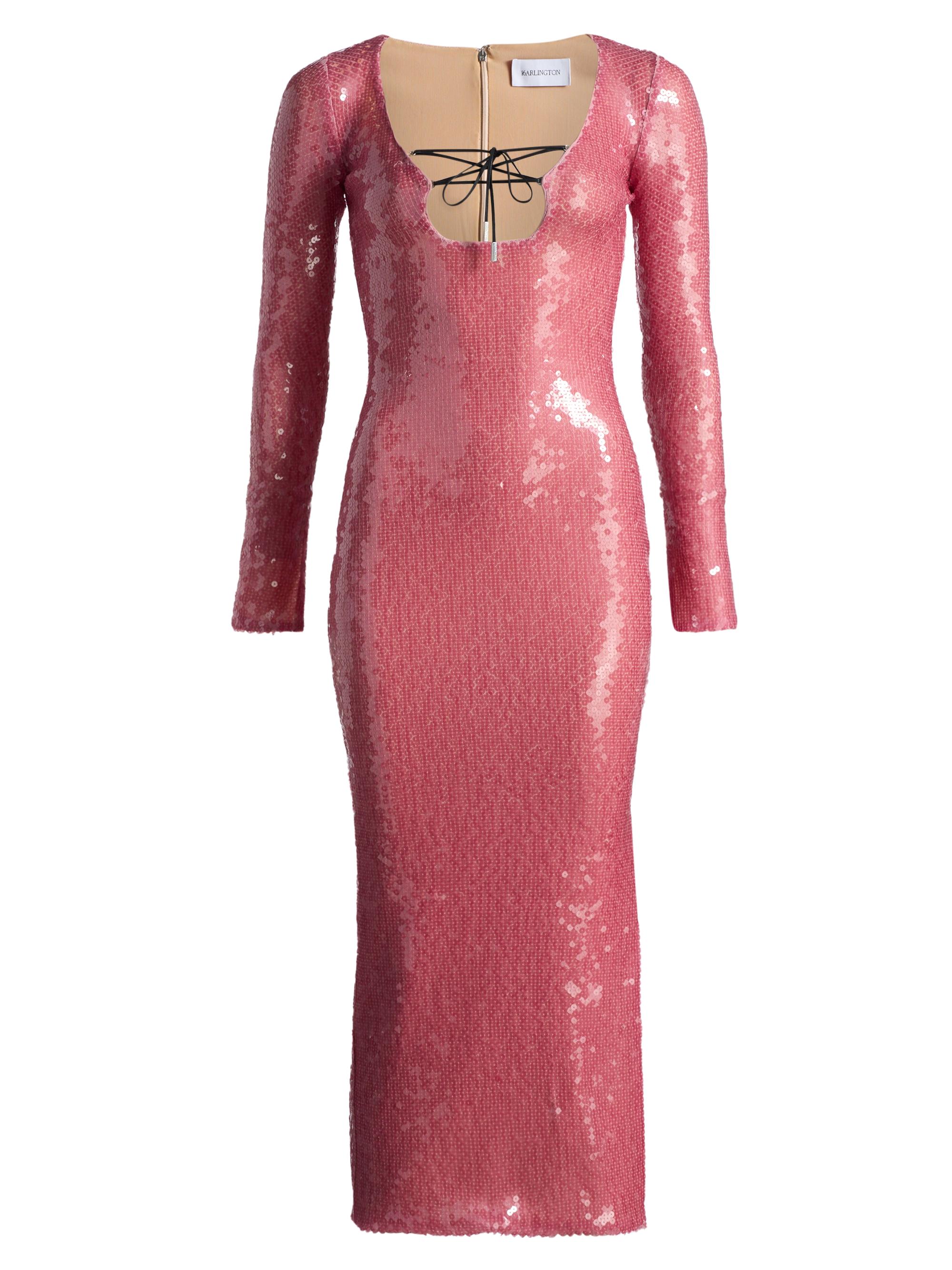16Arlington Women's Solaria High-Shine Sequin Midi-Dress - Rosa