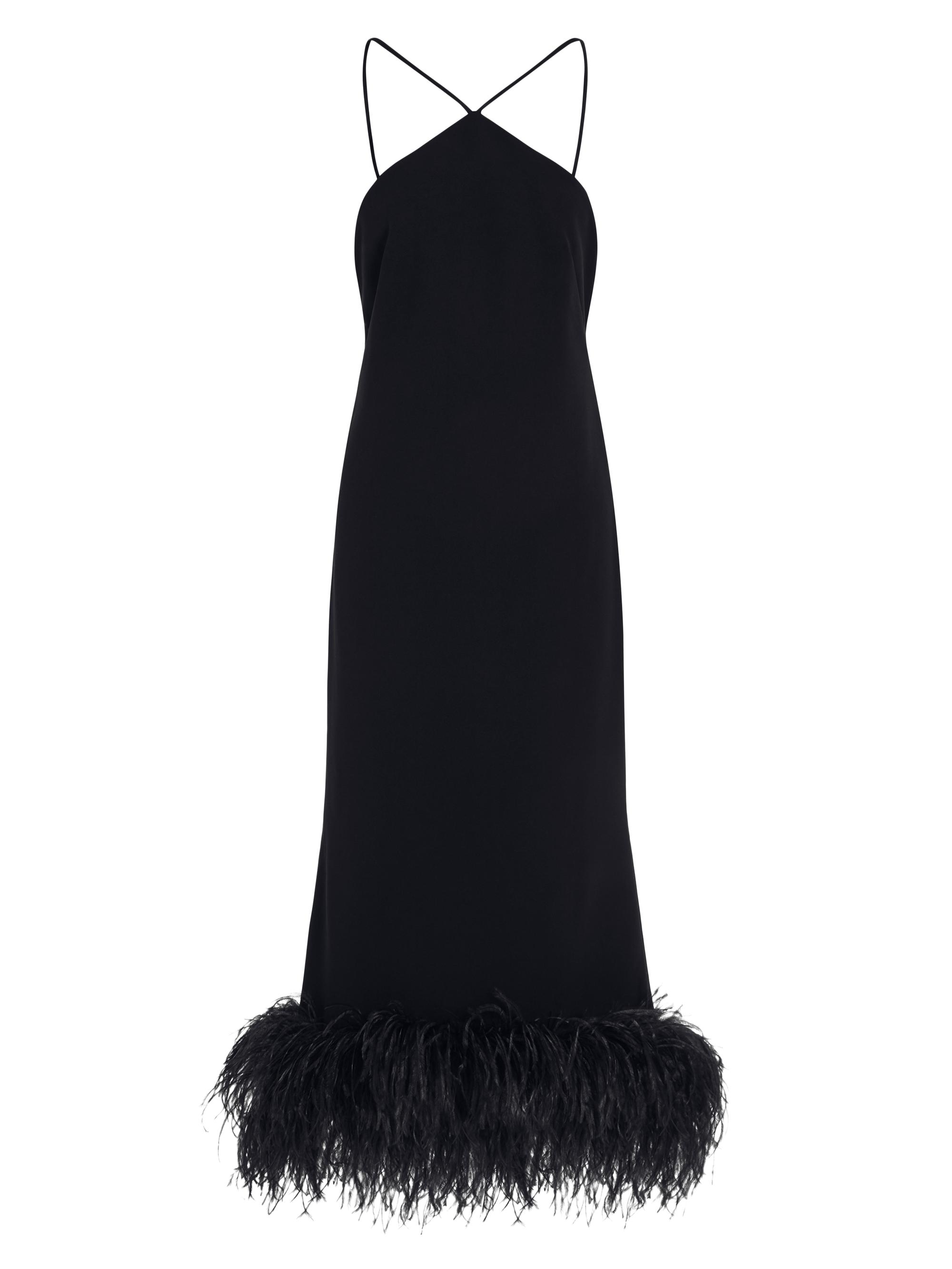 16Arlington Women's Ade Feather-Trimmed Cocktail Dress - Nero