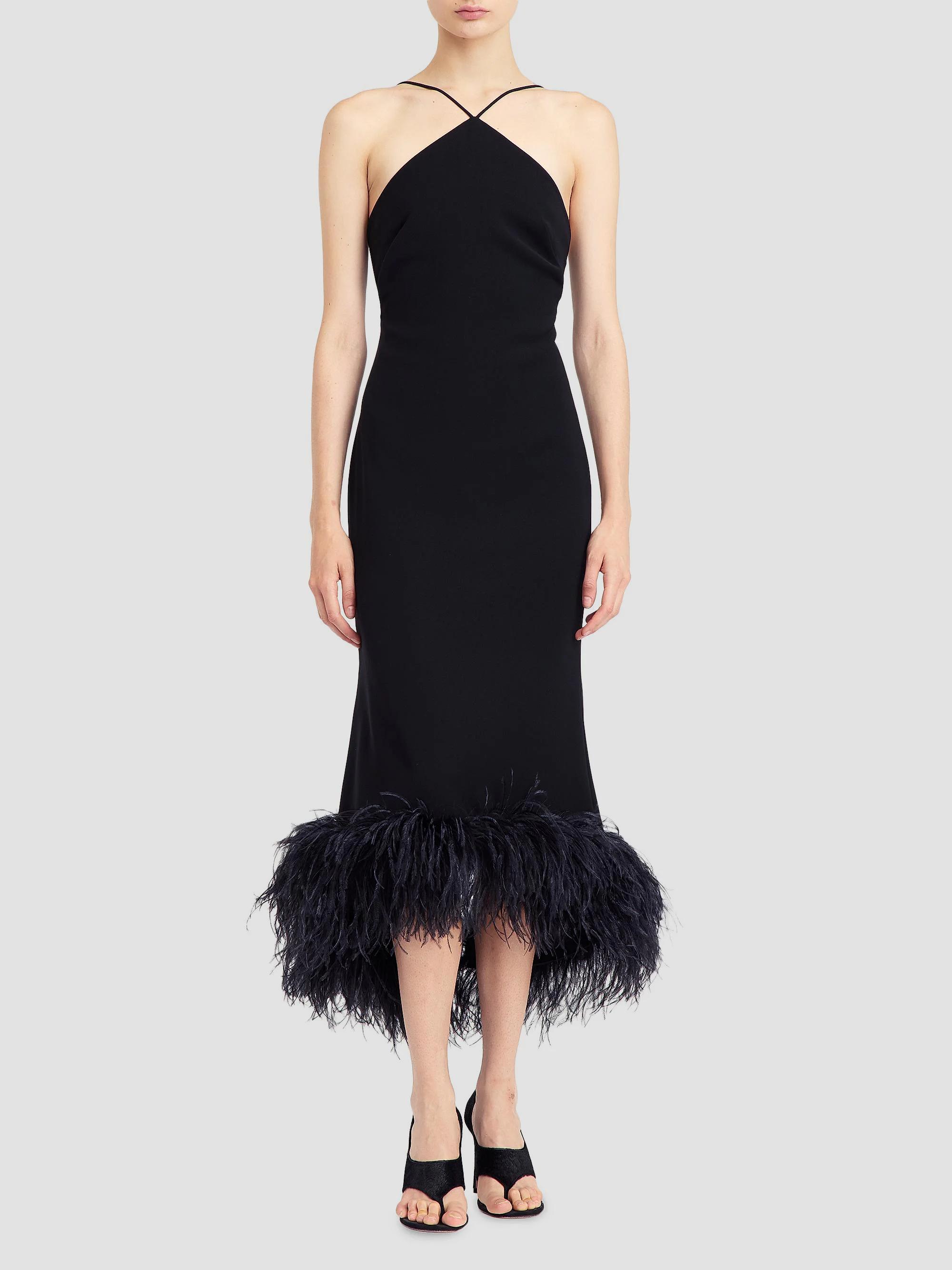 16Arlington Ade Feather-Trimmed Cocktail Dress