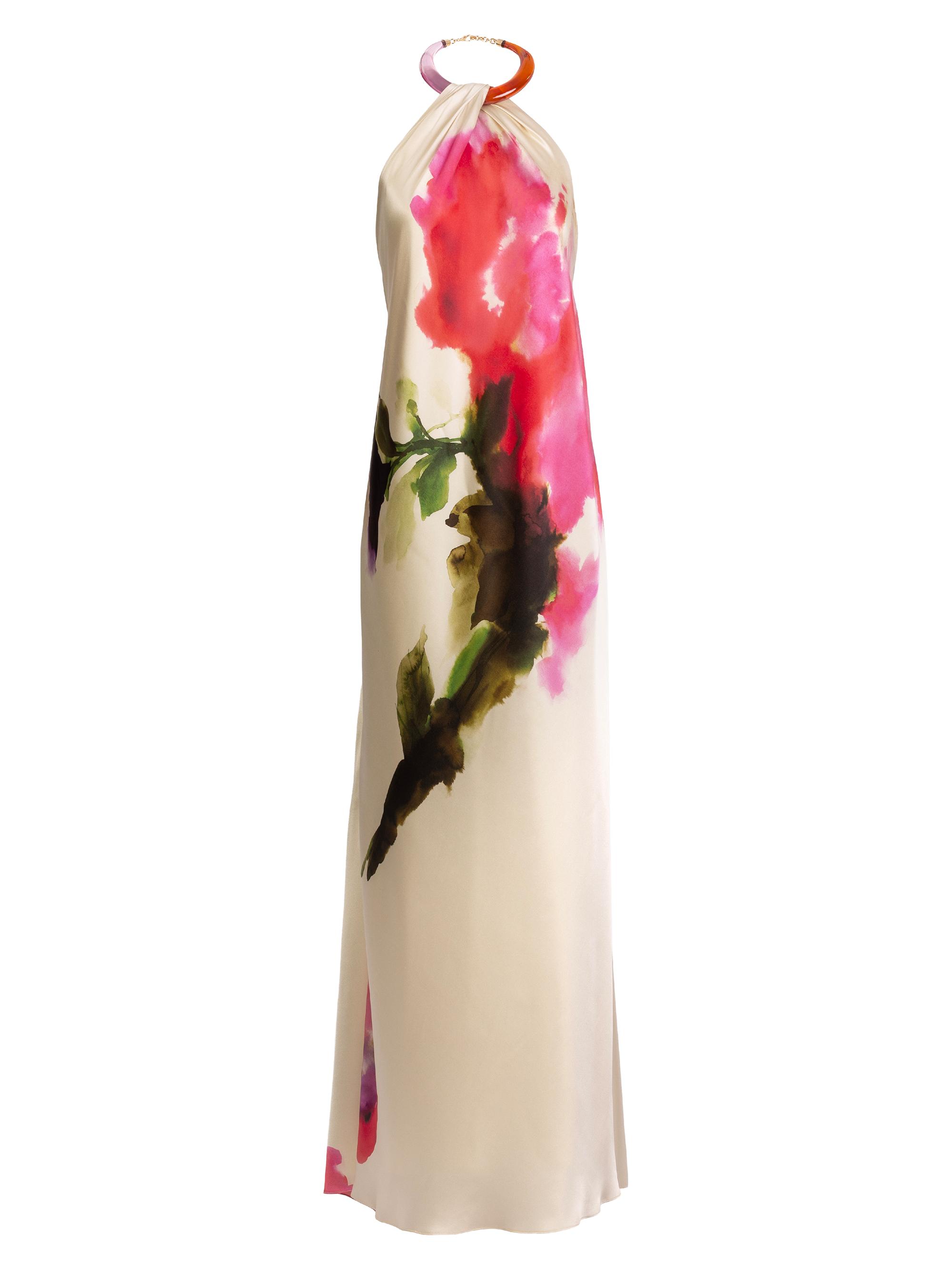 Silvia Tcherassi Women's Jesse Azalea Print Silk Gown - Azalea Flower