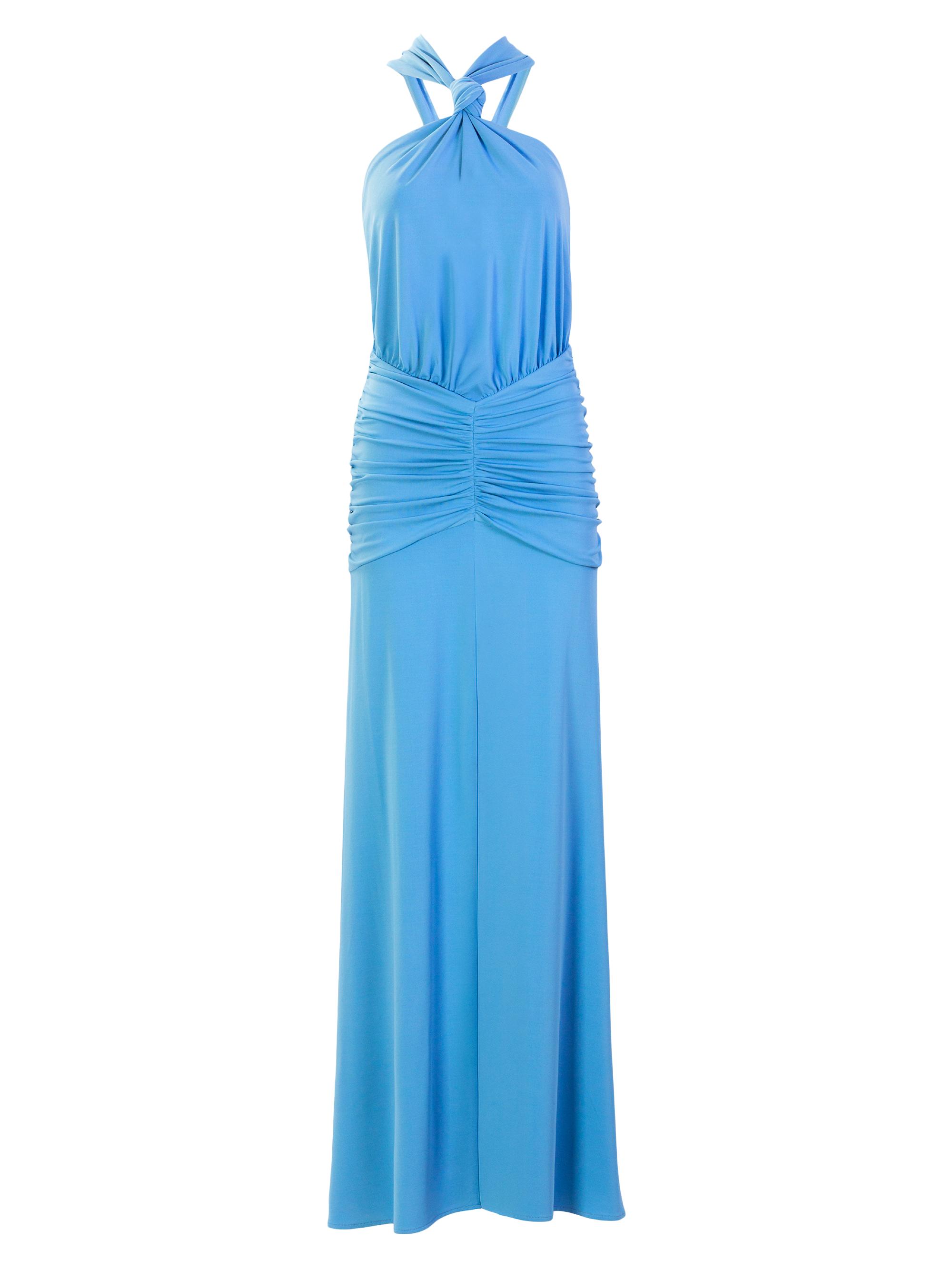 Silvia Tcherassi Women's Jedda Ruched Jersey Halter Gown - Powder Blue