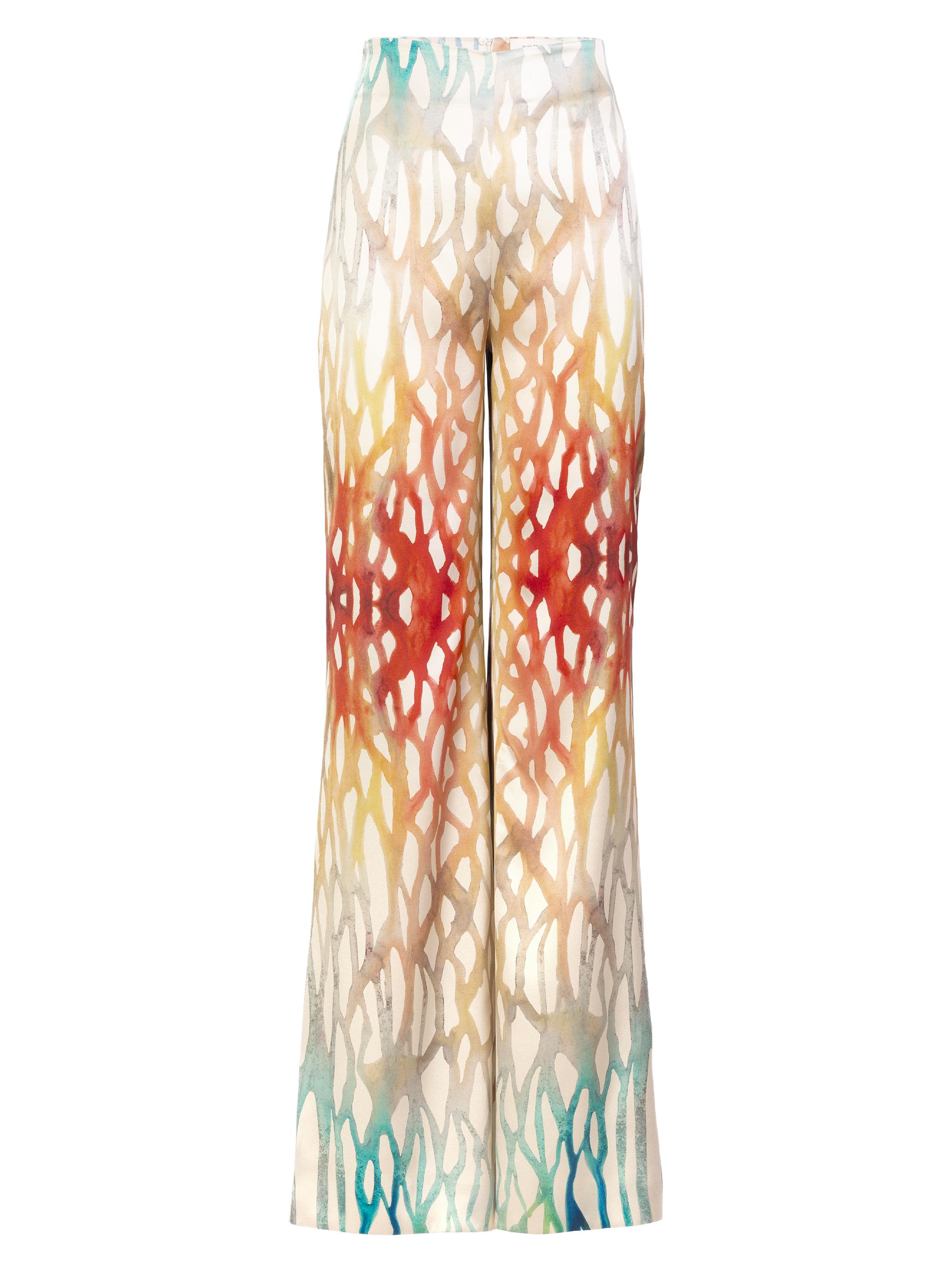 Silvia Tcherassi Women's Andi Silk Coral Pants - Coral Symphony