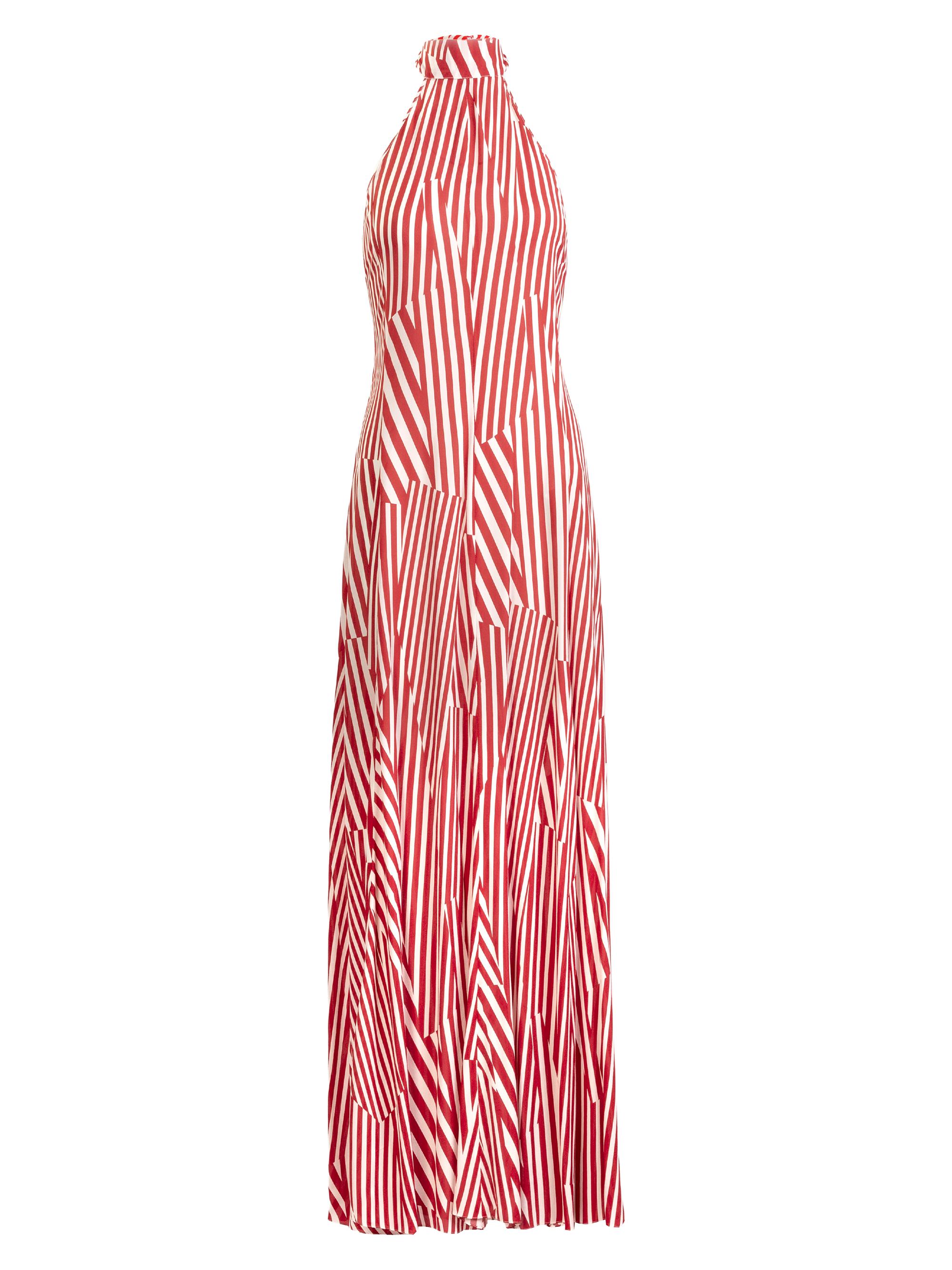 Silvia Tcherassi Women's Koa Multidirectional Striped Maxi Dress - Multi Directional Red Stripes