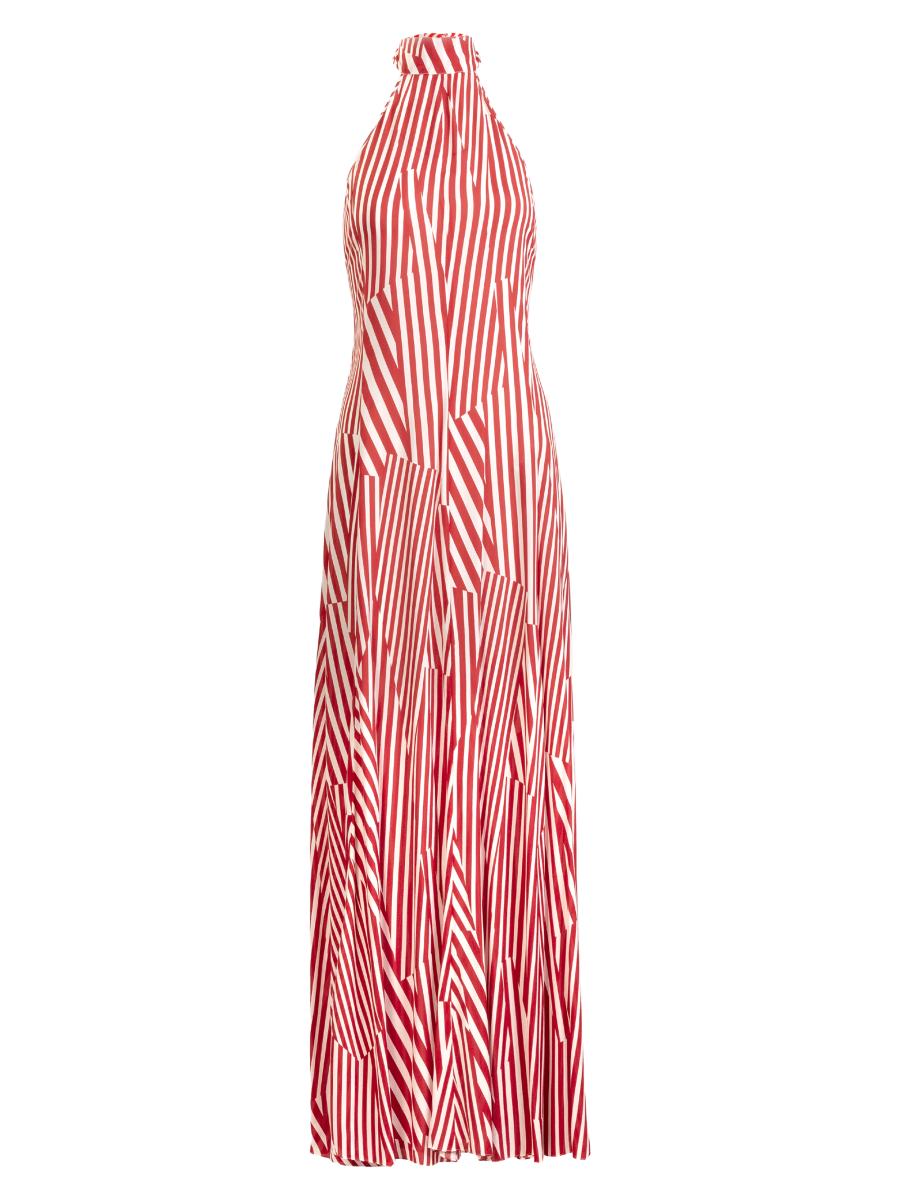 Silvia Tcherassi Women's Koa Multidirectional Striped Maxi Dress