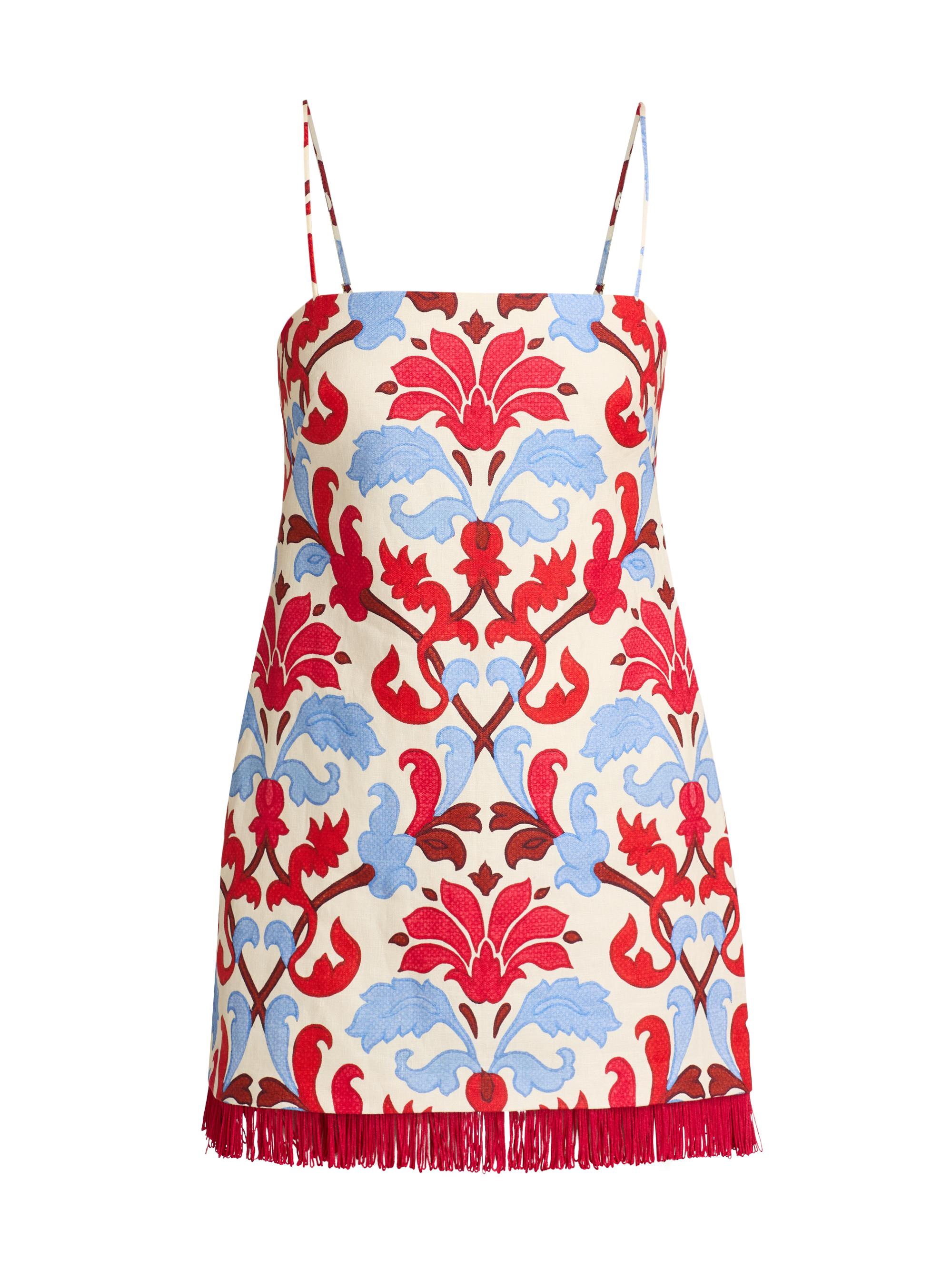 Cara Cara Women's Valencia Floral Cotton Poplin Shift Minidress - Fluer Crest