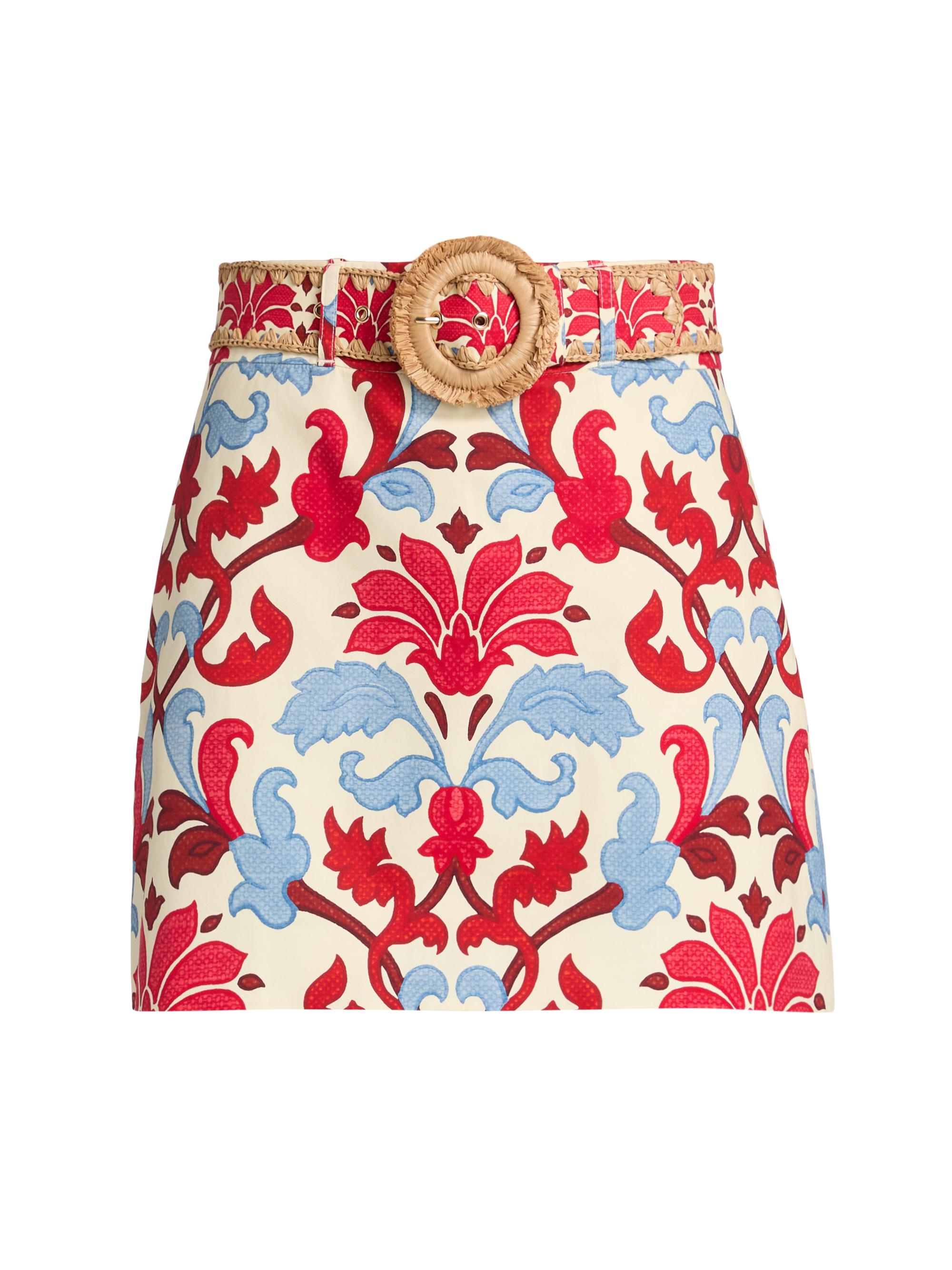 Cara Cara Women's Blaze Floral Cotton Miniskirt - Fluer Crest