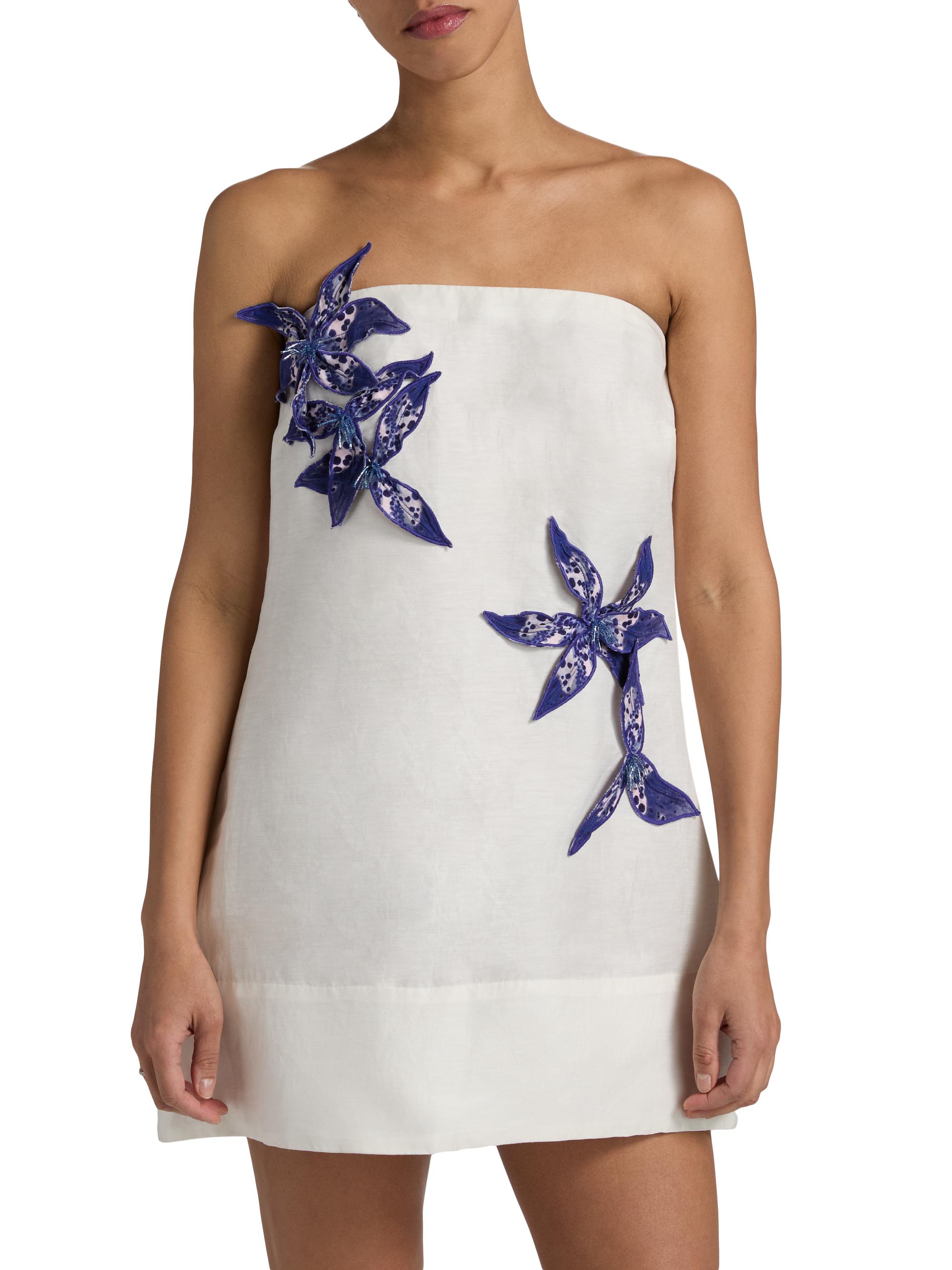 Amur Azara Linen-Silk Strapless Minidress | Saks Fifth Avenue