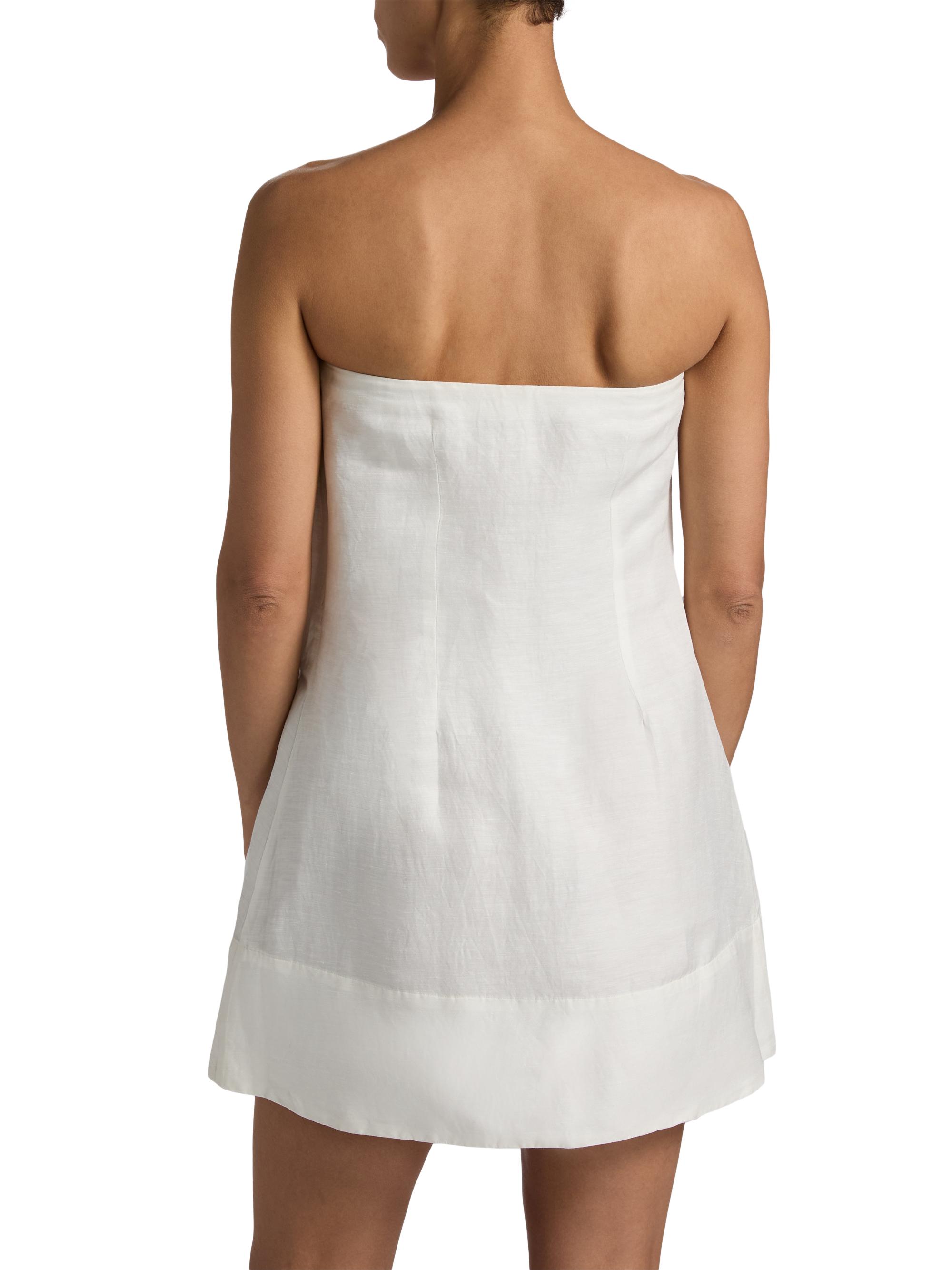 Amur Women's Azara Linen-Silk Strapless Minidress - Ivory - Size 6