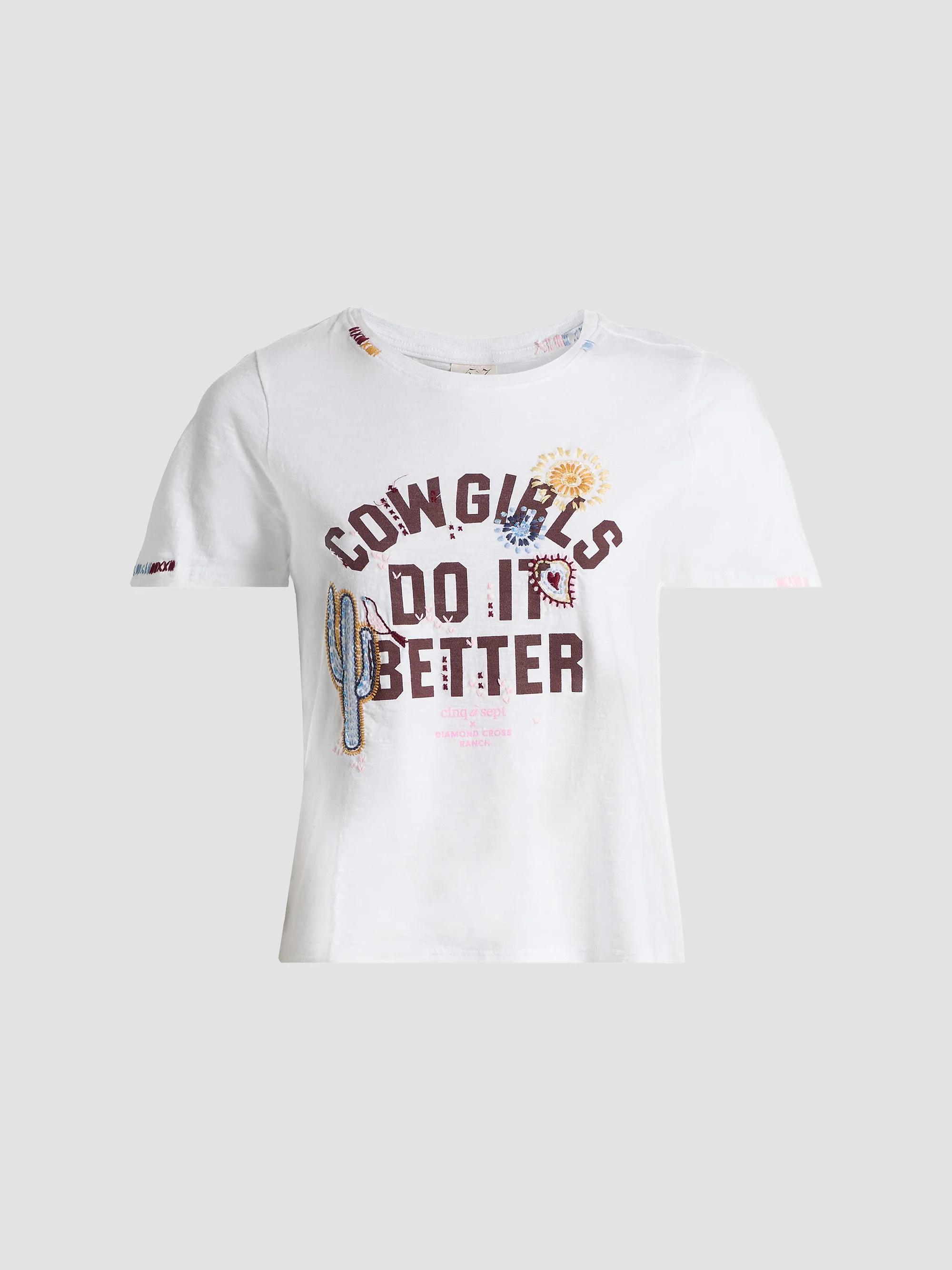 Cinq à Sept Rhinestone Smiling Sun Shrunken Ringer T-Shirt | Saks 
