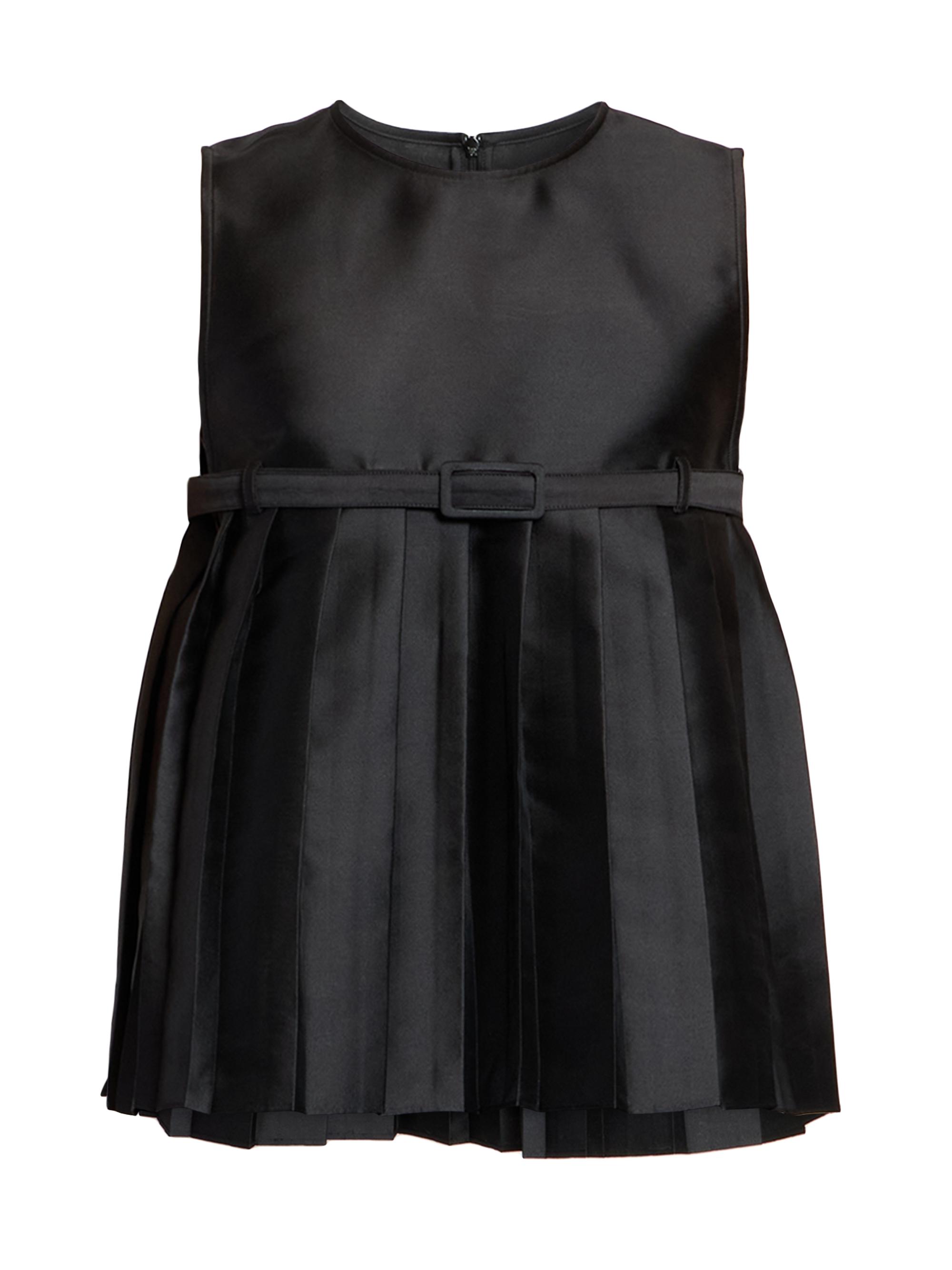 MM6 Maison Margiela Women's Bow-Detail Pleated Satin Top - Black