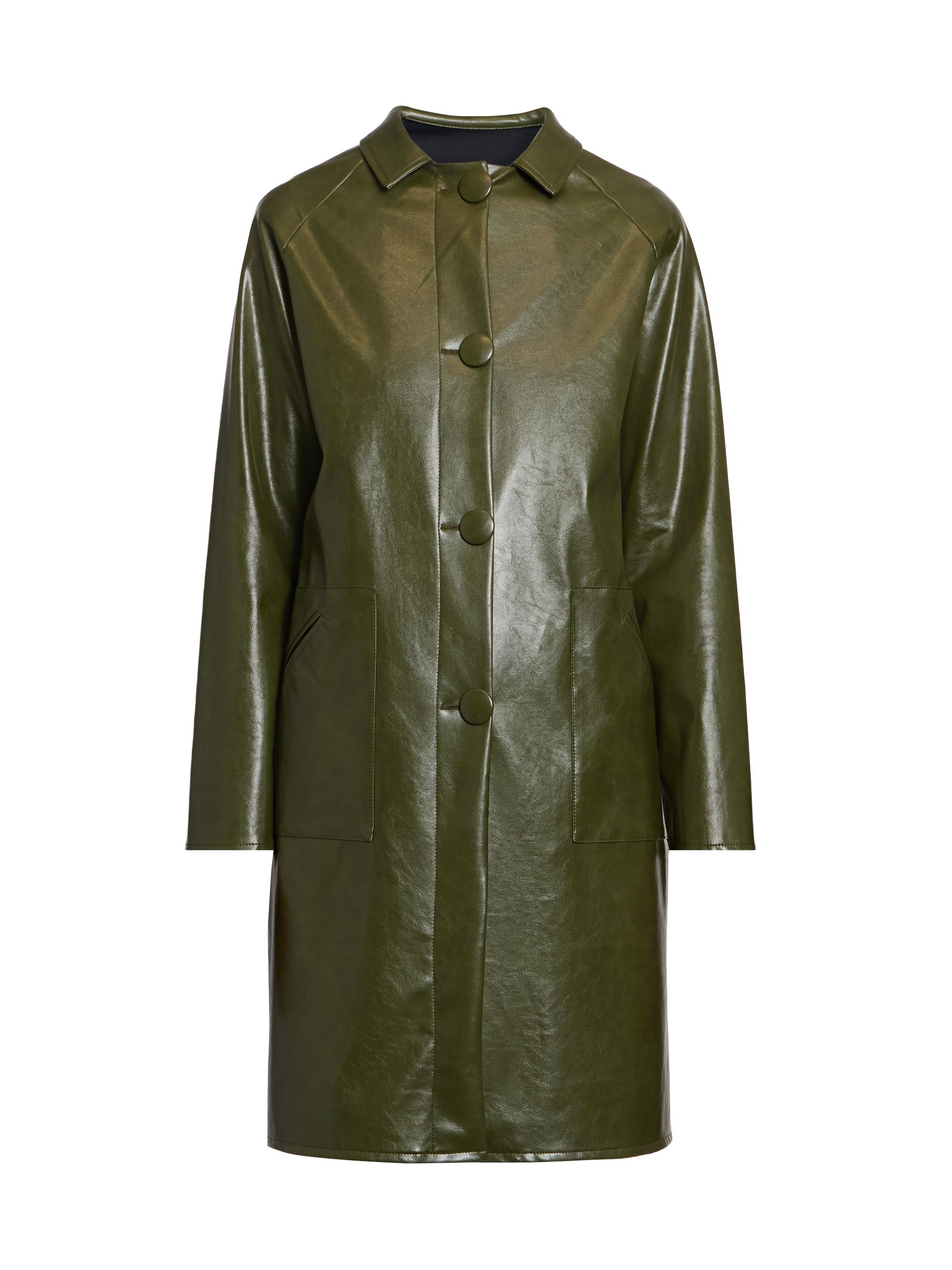 MM6 Maison Margiela Women's Faux Leather Coat - Forest Green