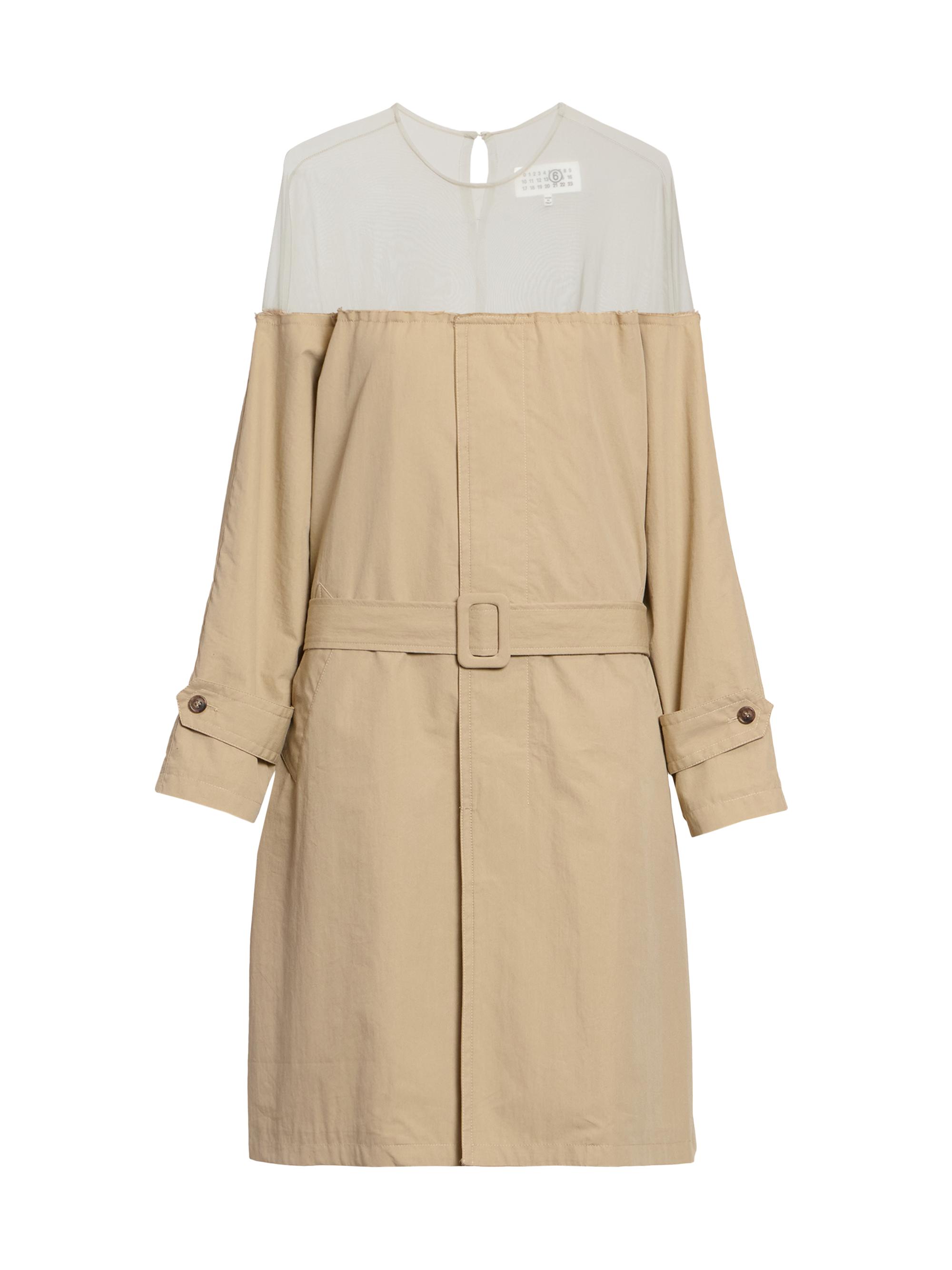 MM6 Maison Margiela Women's Illusion Trench Knee-Length Dress - Beige