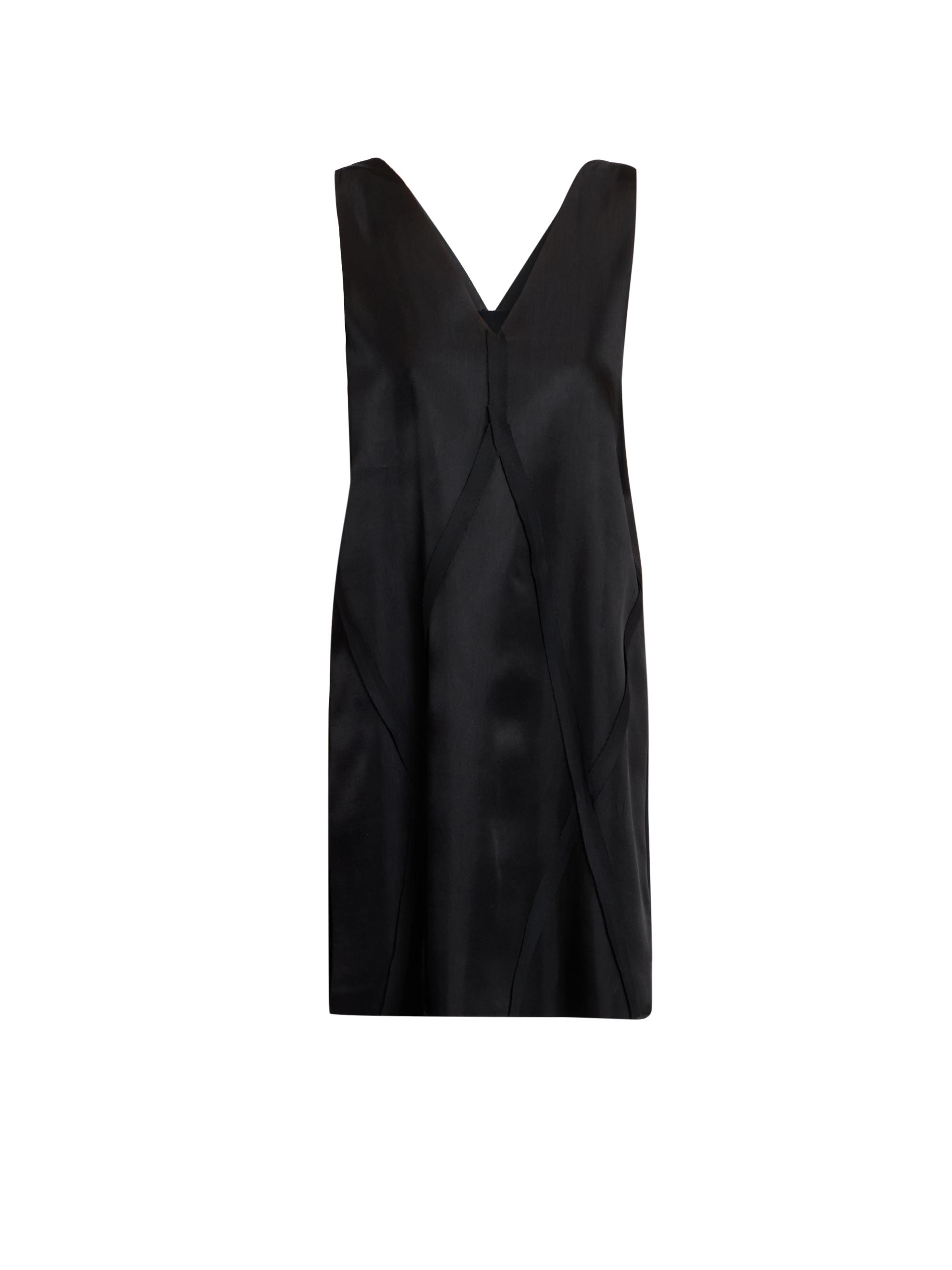 MM6 Maison Margiela Women's Satin Seamed Sleeveless Minidress - Black