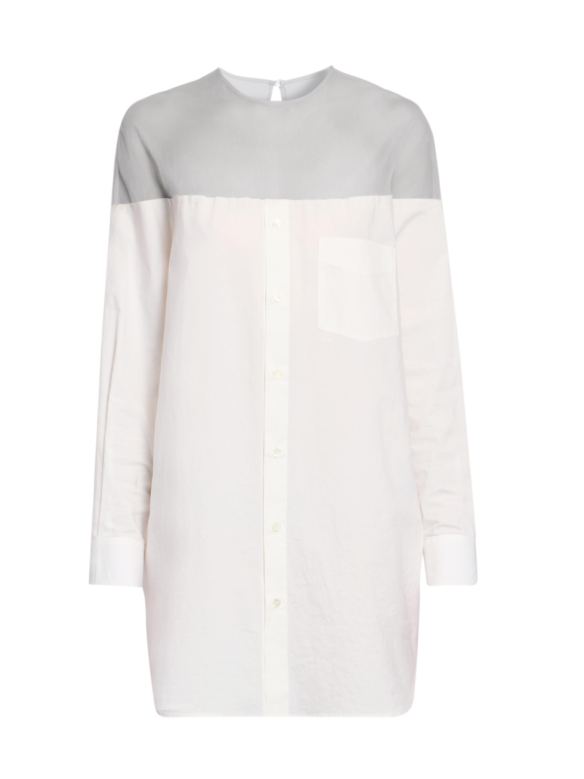 MM6 Maison Margiela Women's Illusion Oversized Cotton Shirt - Sky Blue