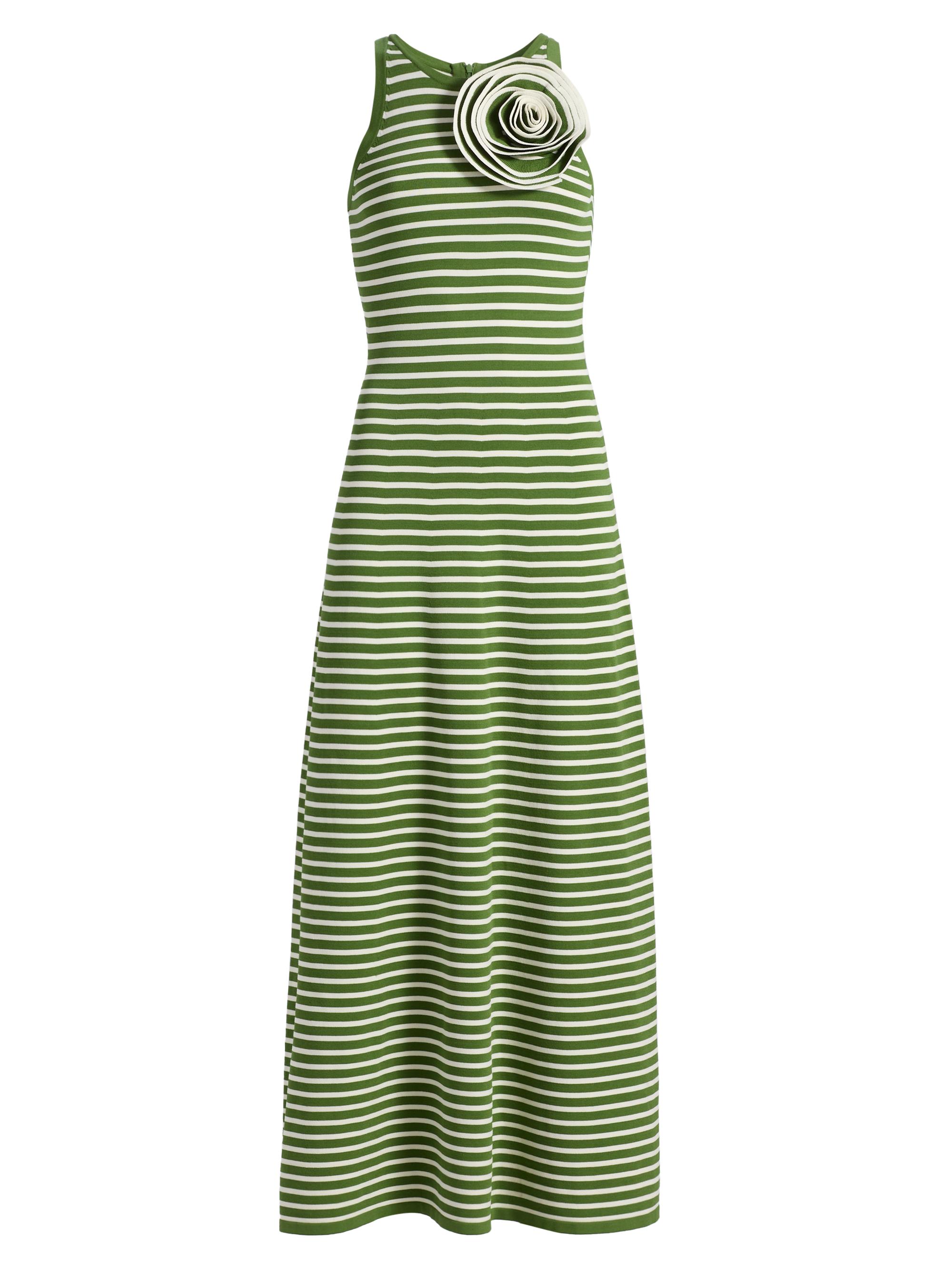 Lela Rose Women's Rosette Striped Sleeveless Maxi Dress - Cactus Multi