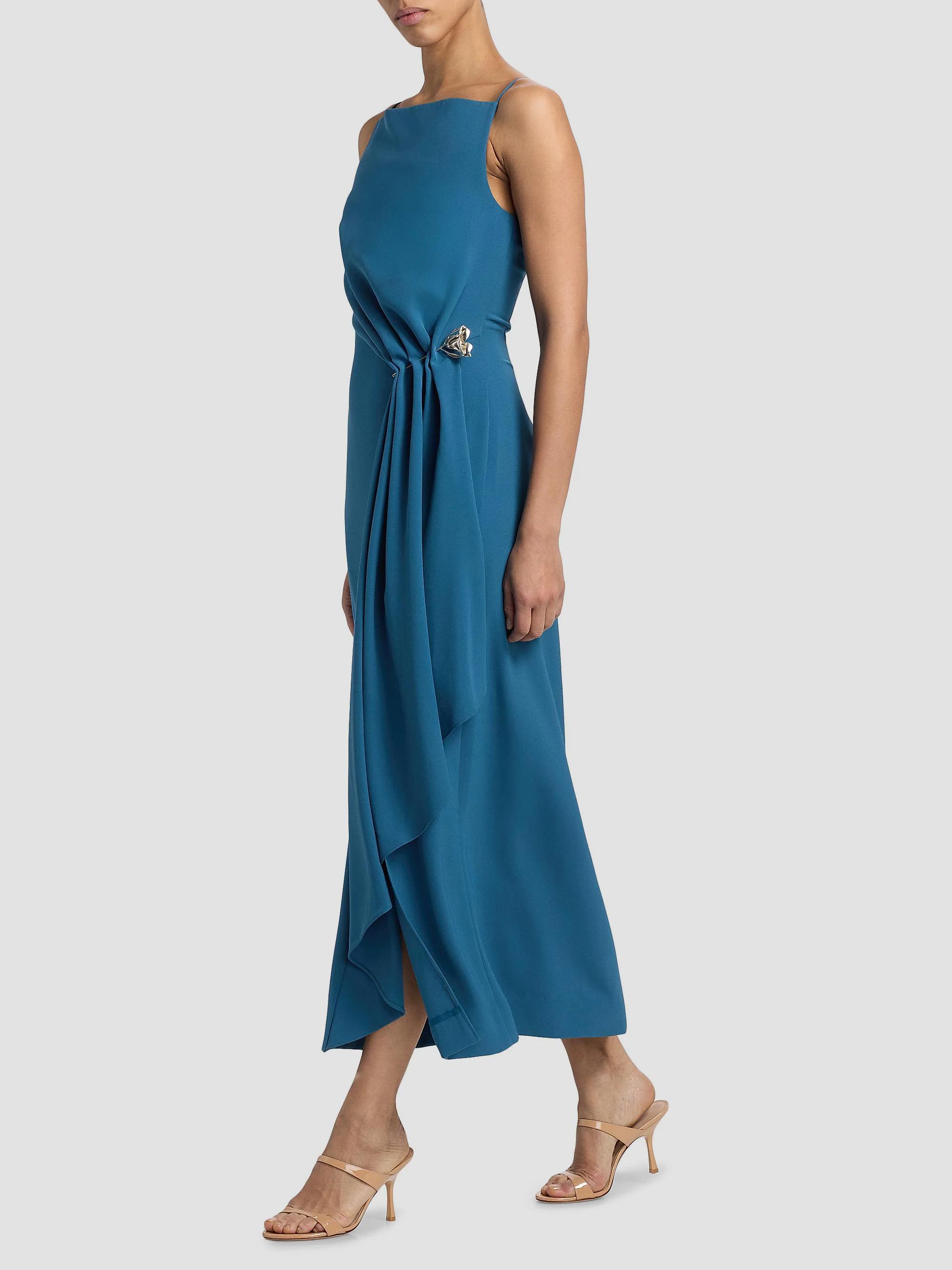 Lela Rose Rose Pin-Detailed Draped Crepe Cocktail Dress | Saks