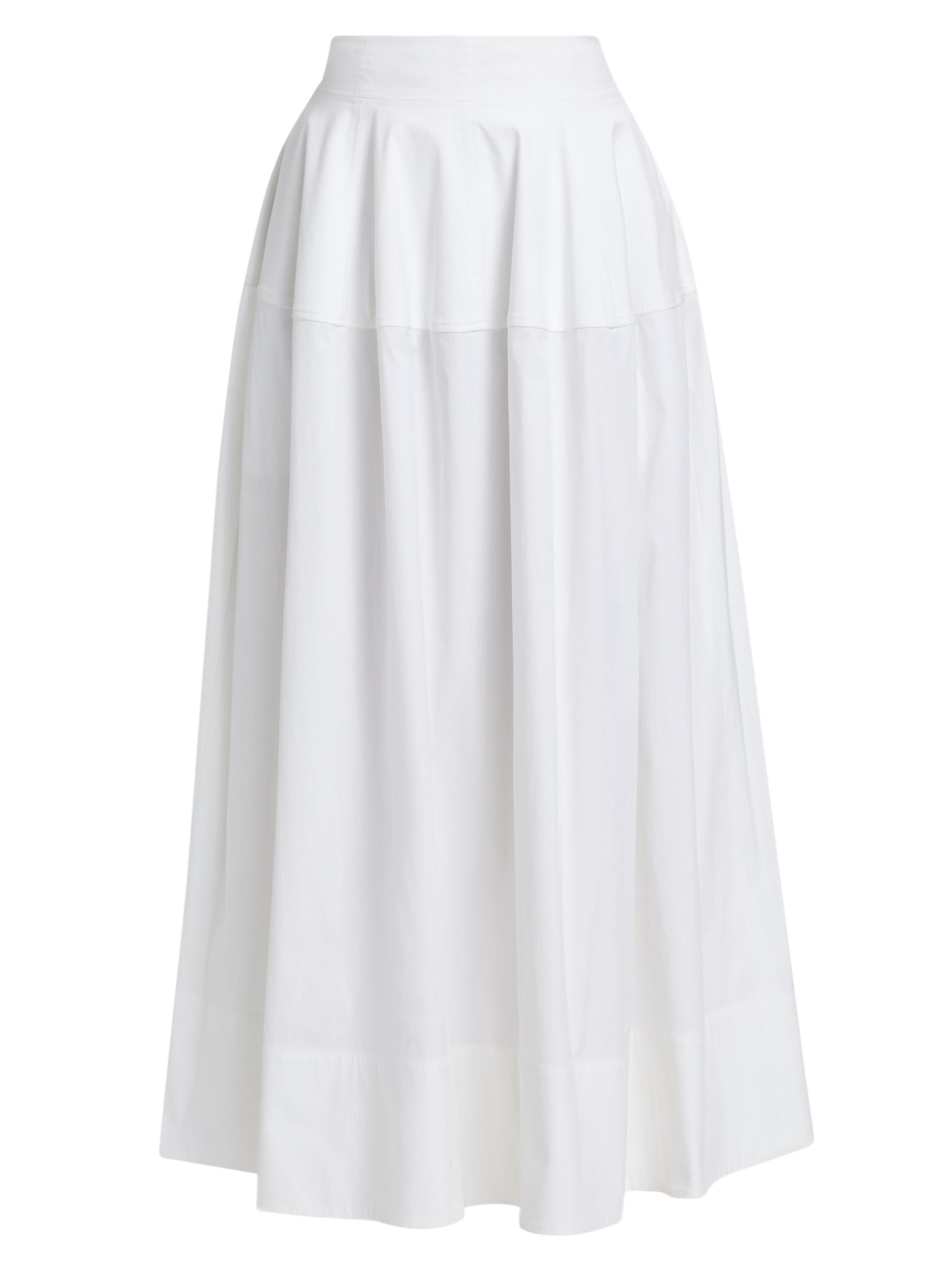 Lela Rose Women's Cotton Poplin A-Line Maxi Skirt - White