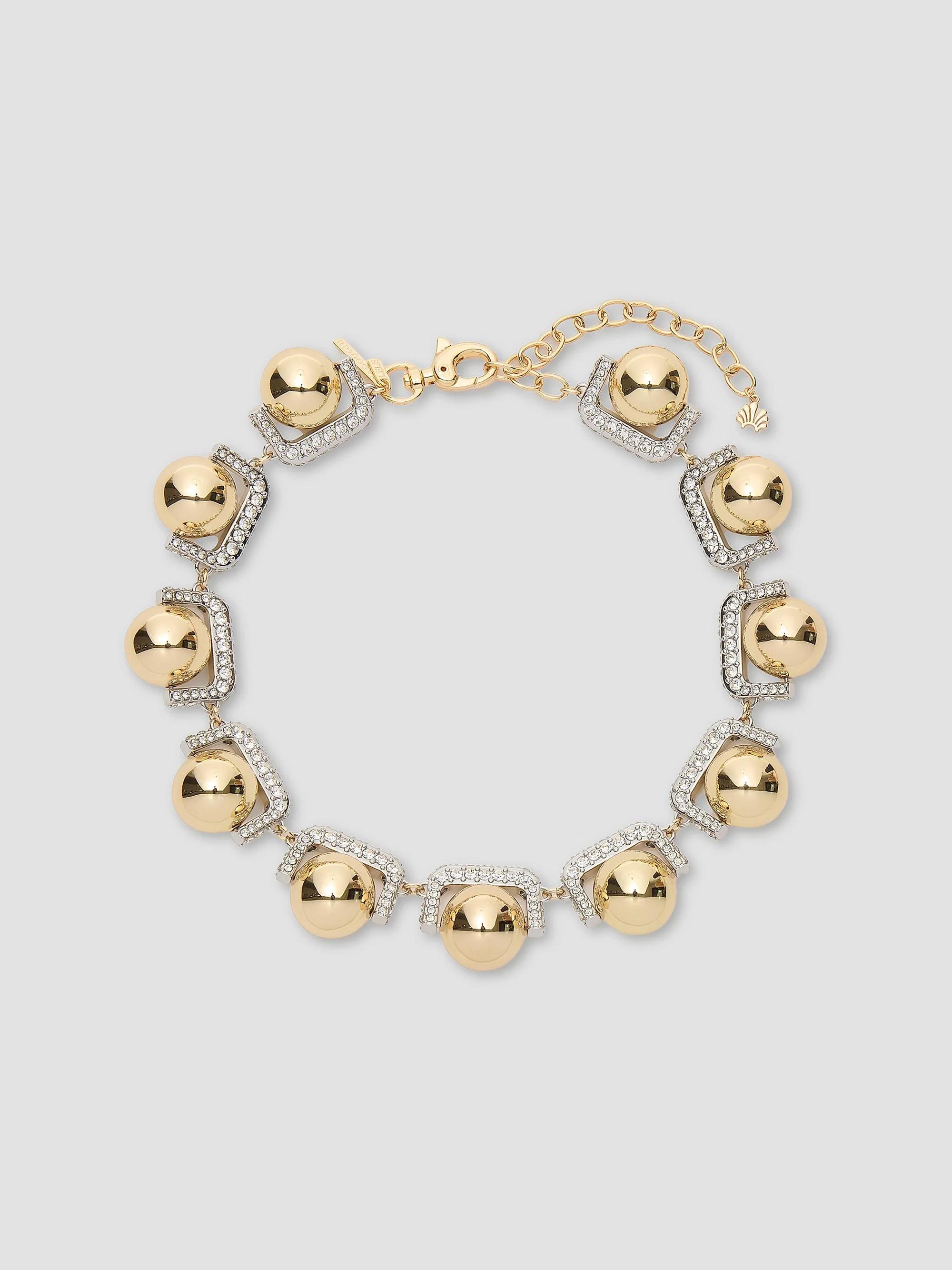 Lele Sadoughi Deco Goldtone, Crystal & Acetate Hinged Cuff 
