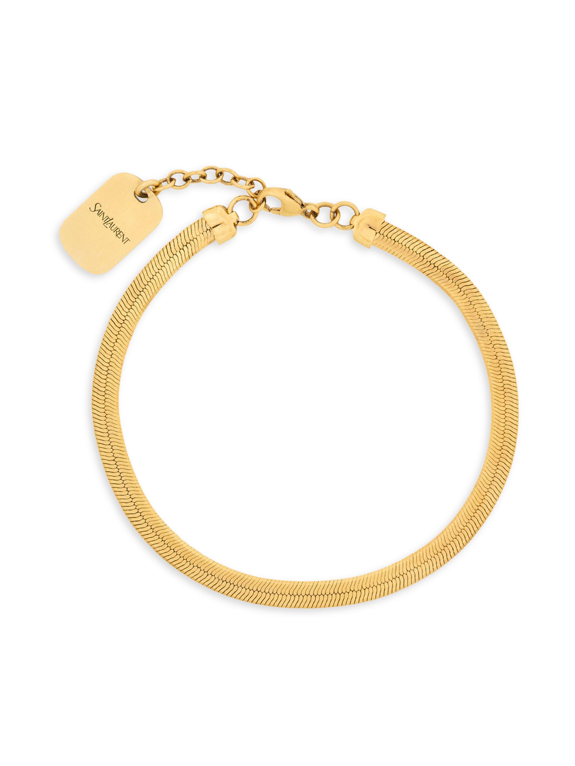 Saint Laurent Men's Chain Bracelet in Metal - Patinated Gold