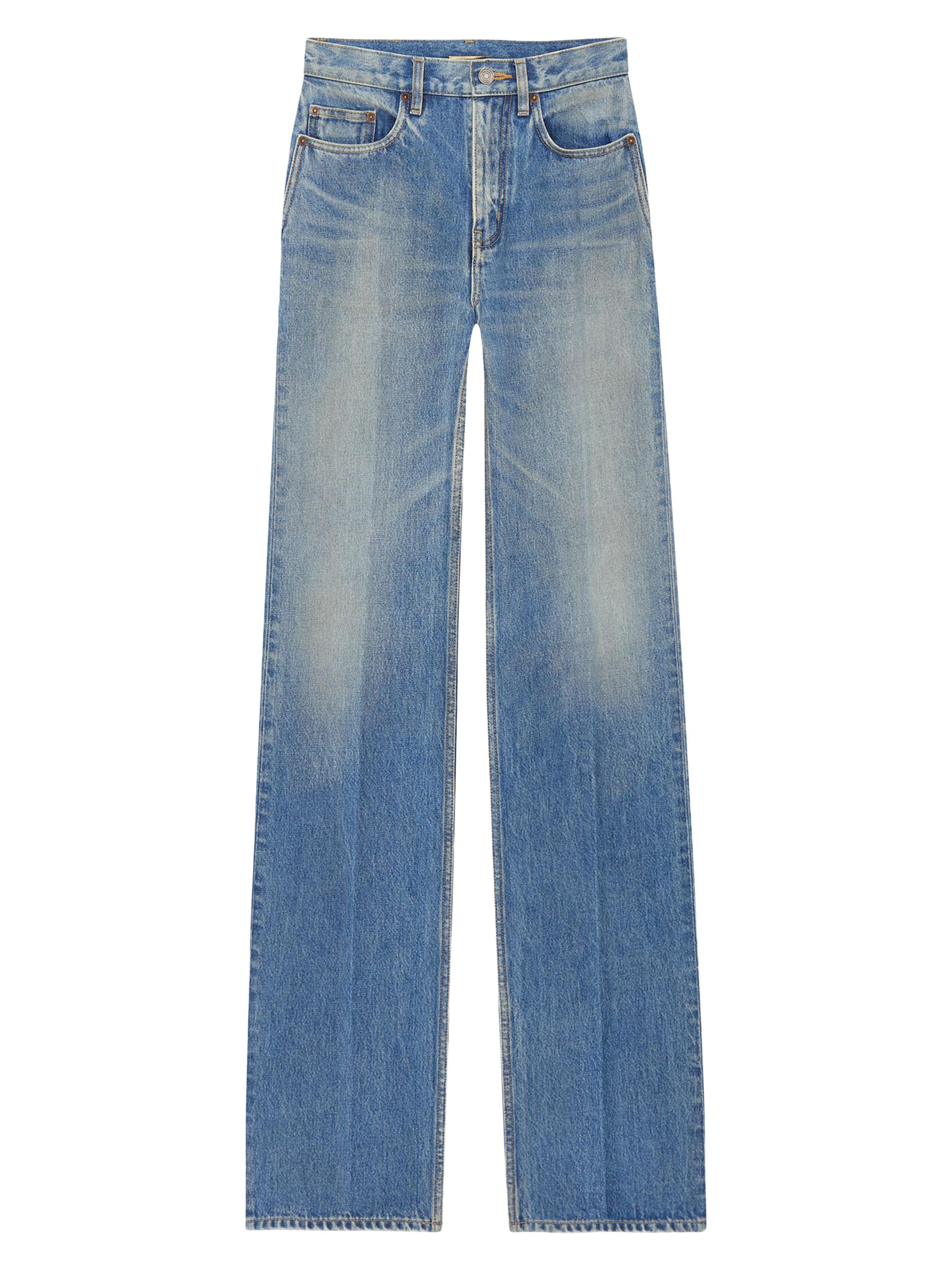 Saint Laurent Women's Yves Flared Jeans in Denim - Midi Blue