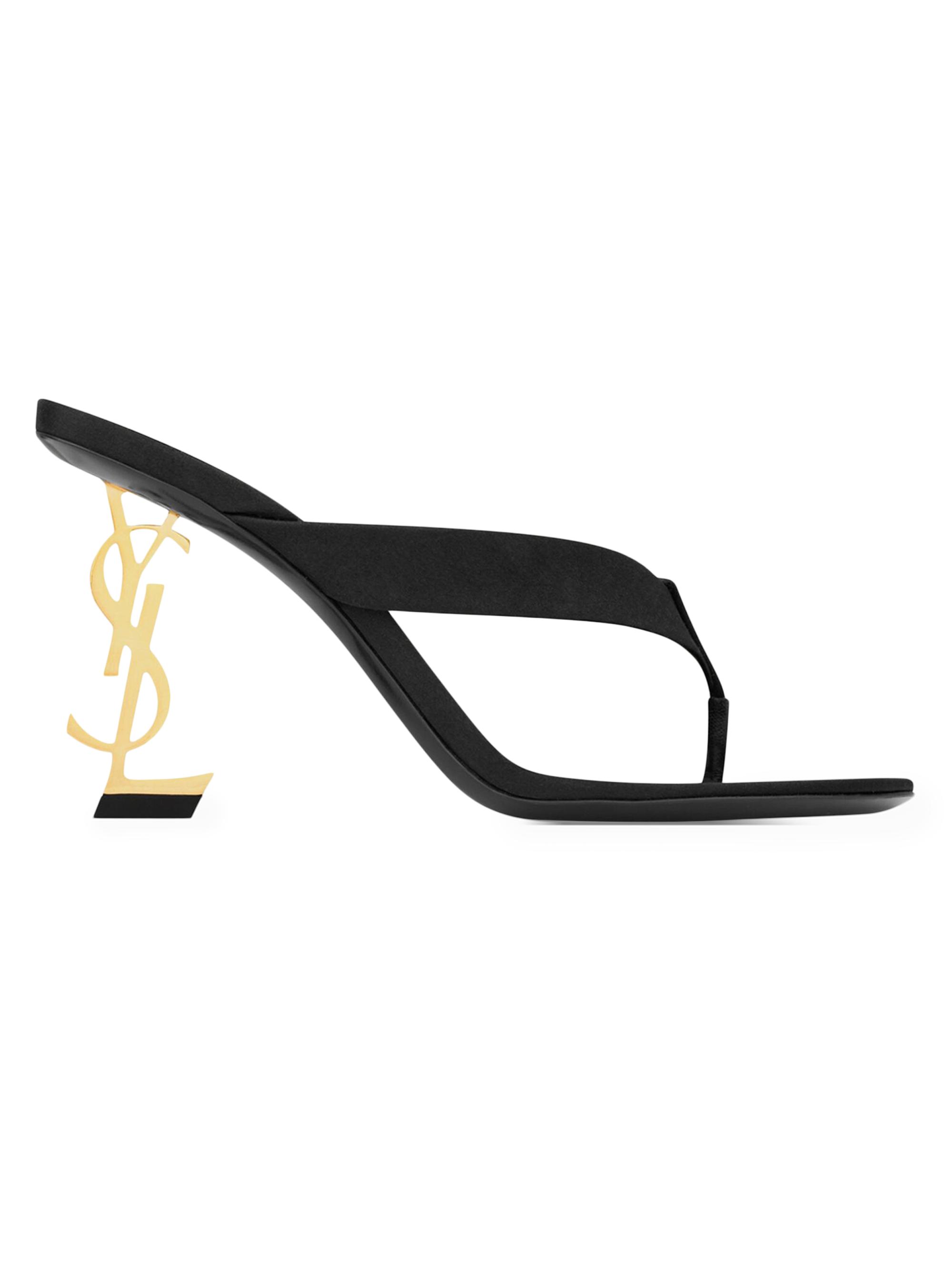 Saint Laurent Women's Opyum Mules in Satin Crepe - Black