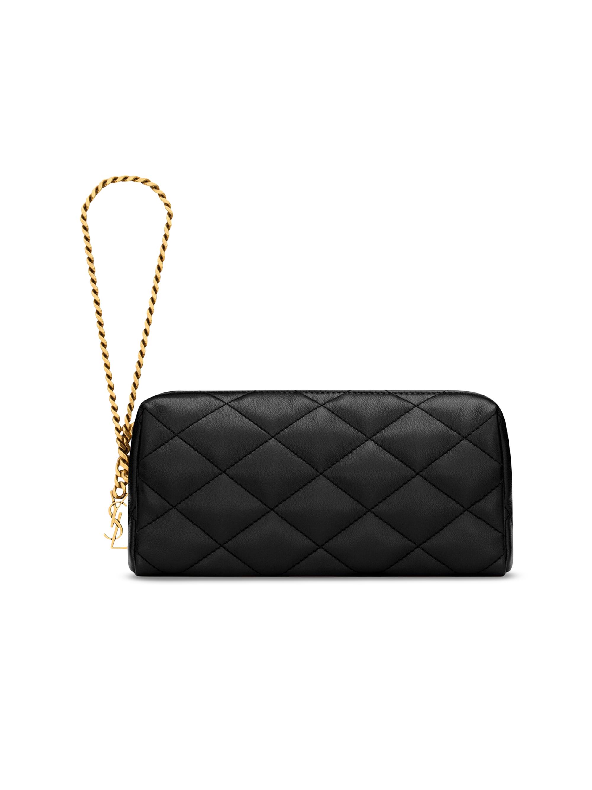 Saint Laurent Women's Cassandre Bijou Pouch in Lambskin Leather - Rouge Cabernet