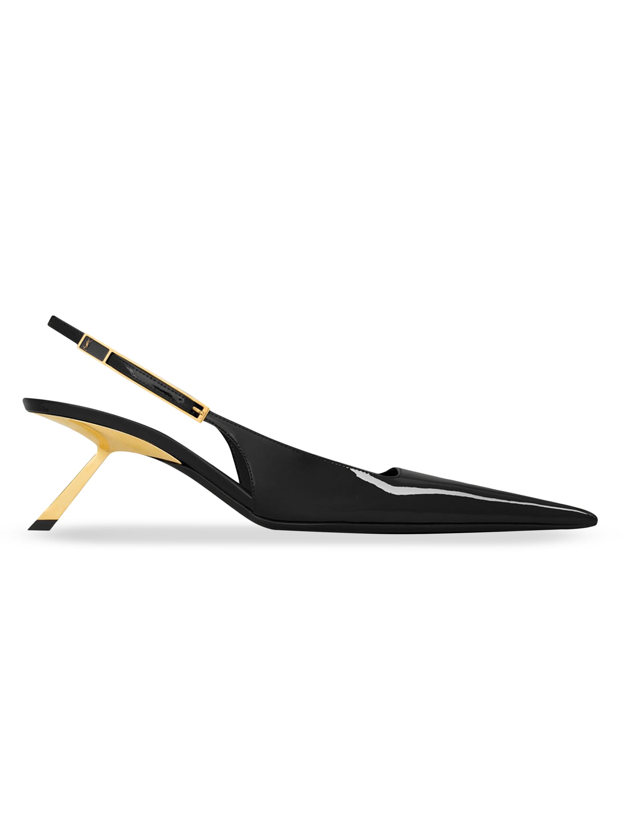 Saint Laurent Women's Lee Slingback Pumps in Patent Leather - Black