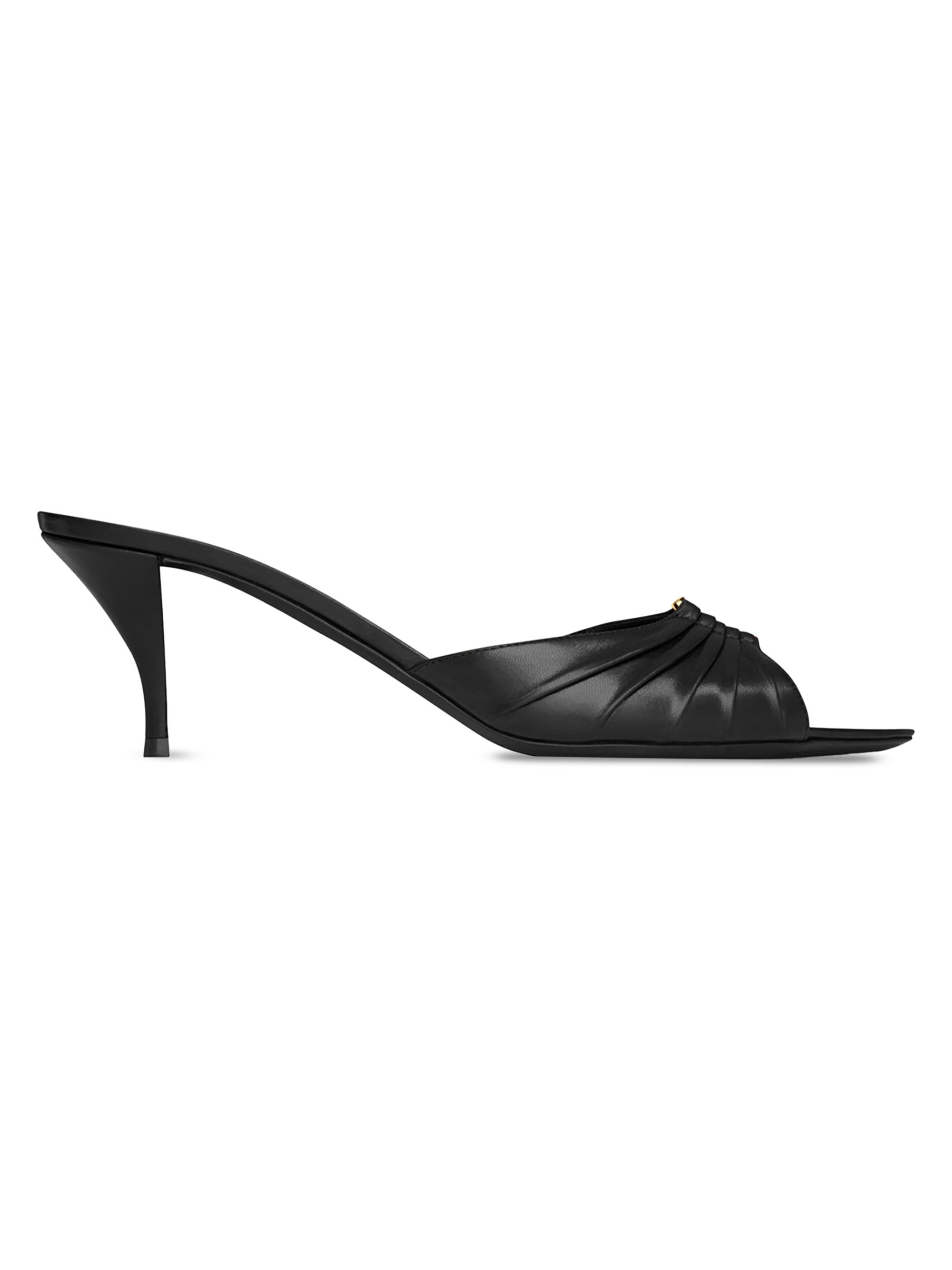 Saint Laurent Women's Babylone Mules in Smooth Leather - Black