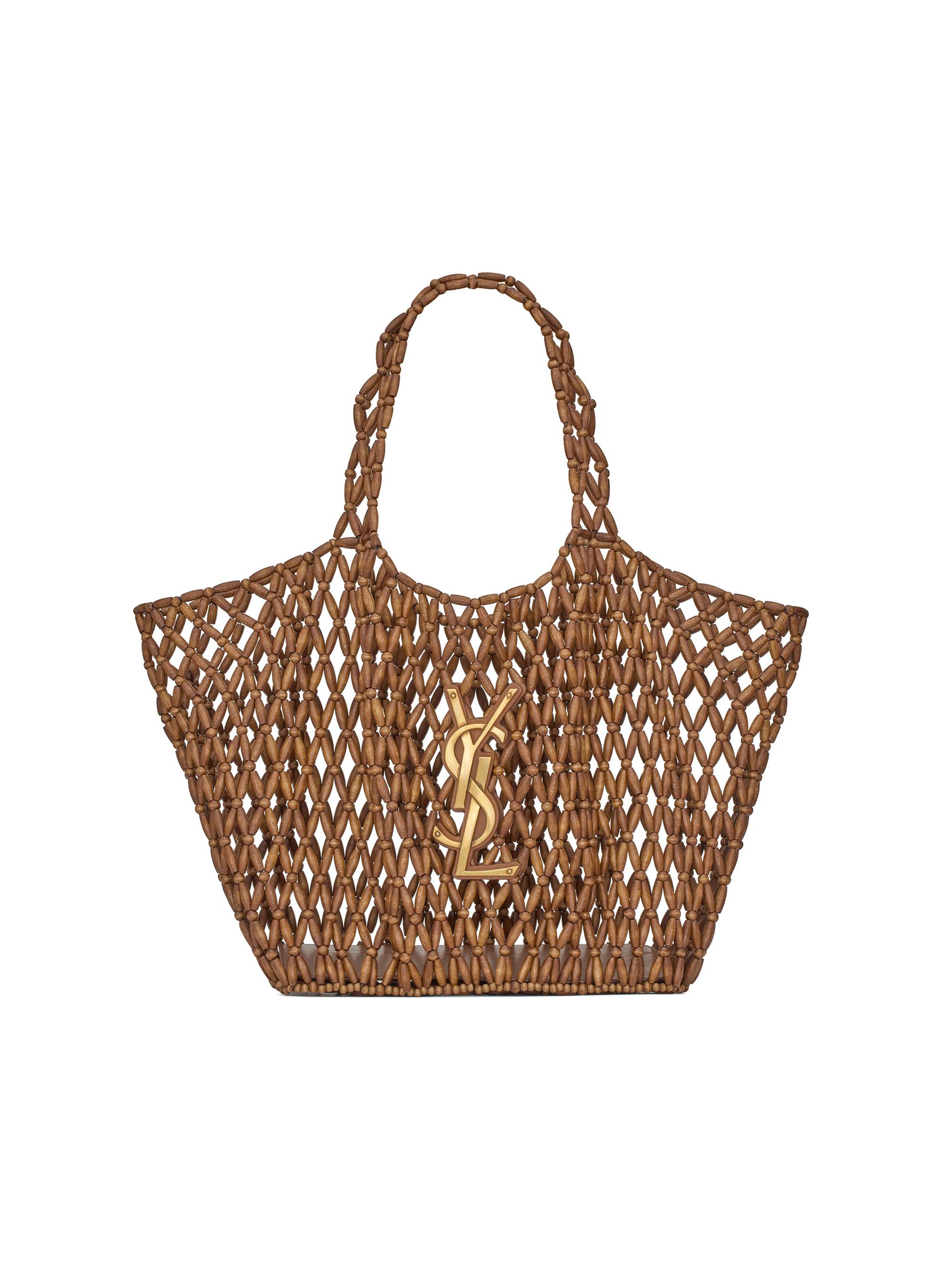 Saint Laurent Women's Icare  Totes in Wood Beads - Light Wood And Brick