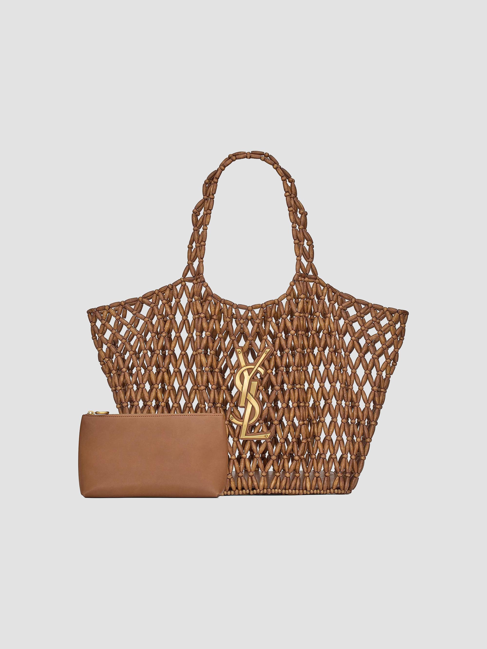 Saint Laurent Icare Medium Totes in Wood Beads | Saks Fifth Avenue