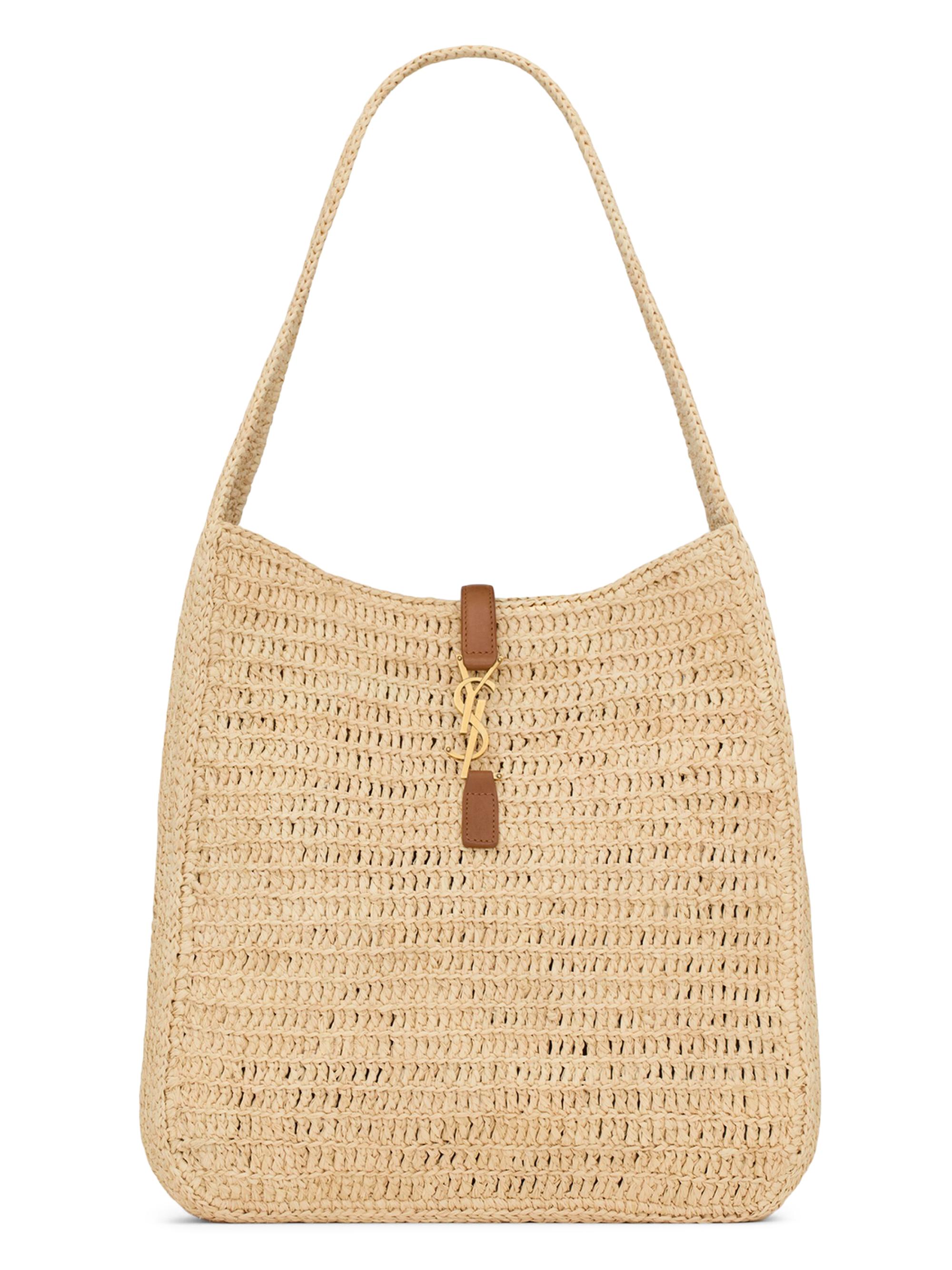 Saint Laurent Women's Le 5 à 7 Supple  Shoulder Bag in Raffia - Naturel And Brick