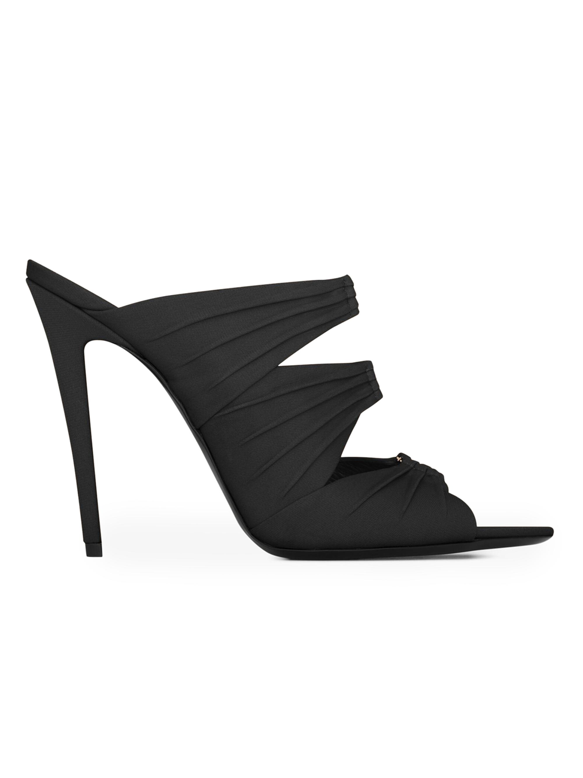 Saint Laurent Women's Emilie Mules in Satin Crepe - Black