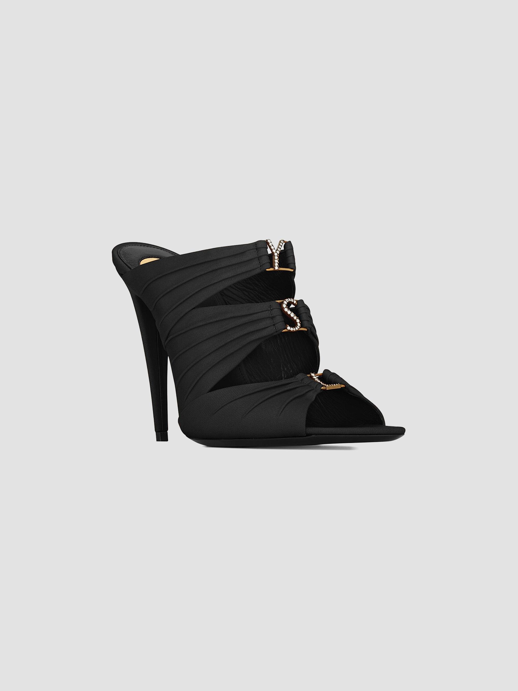 Saint Laurent Emilie Mules in Satin Crepe | Saks Fifth Avenue