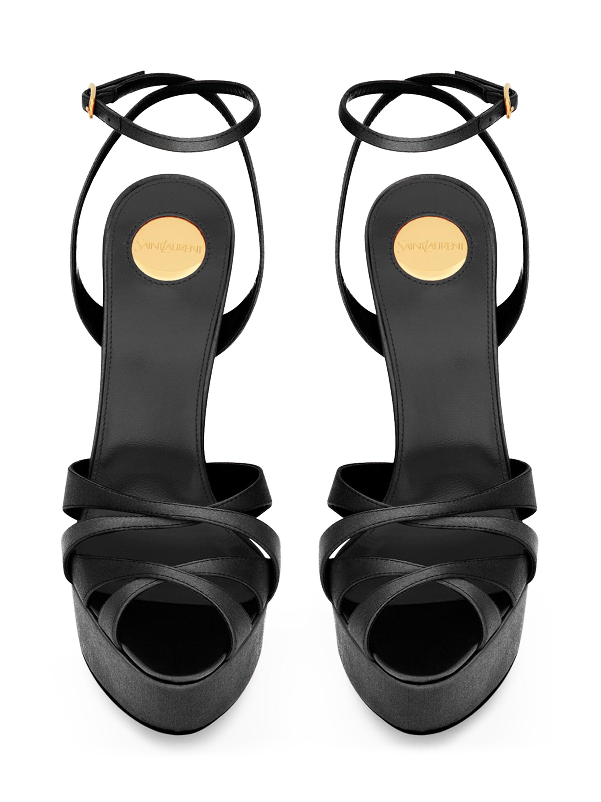 Saint Laurent Chandelle Platform Sandals in Satin Crepe | Saks