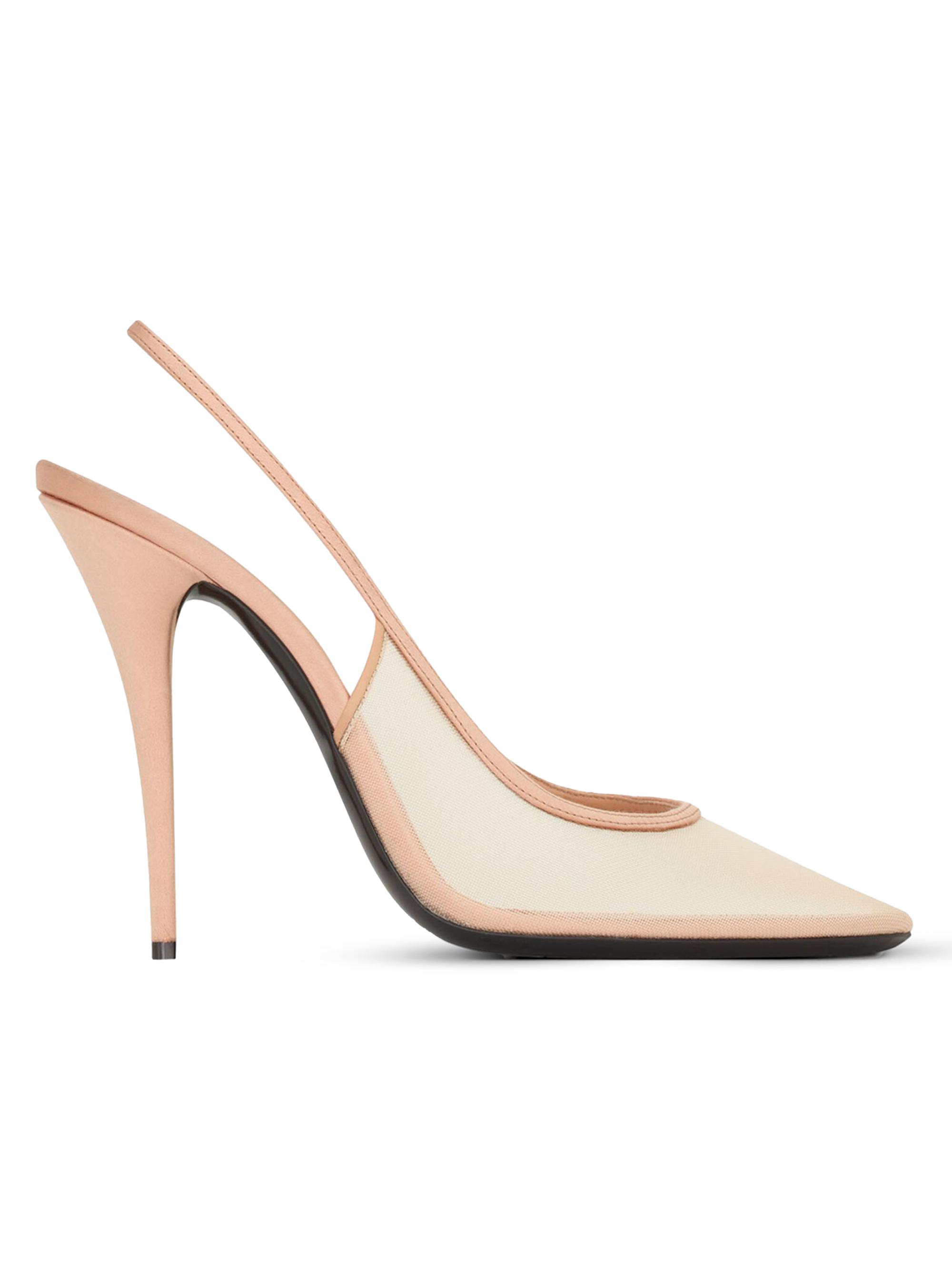 Saint Laurent Women's Anita Slingback Pumps in Mesh - Rose Lingerie