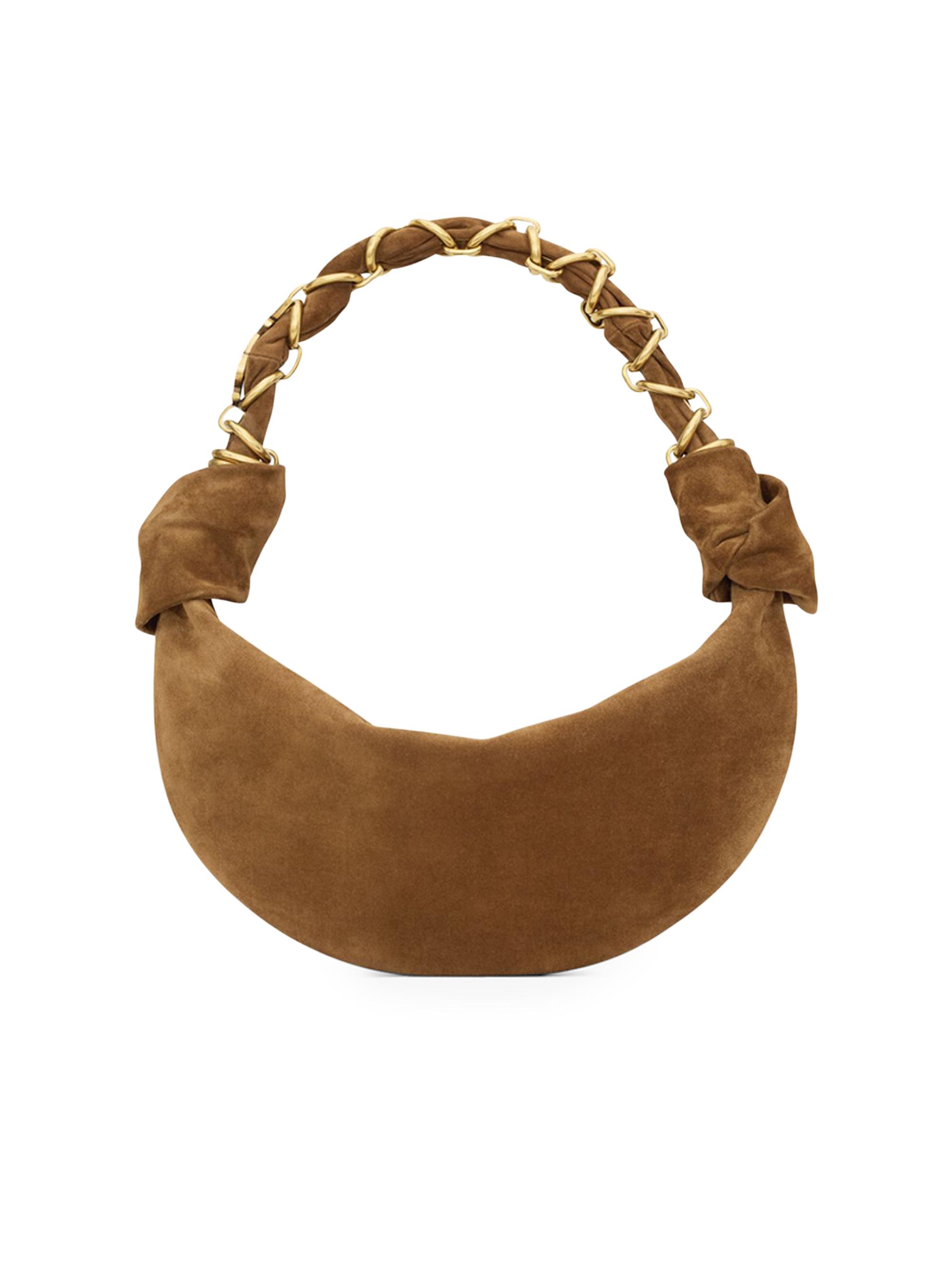 Saint Laurent Women's Amalia Mini Top Handle Bag in Suede - Caramel Cognac