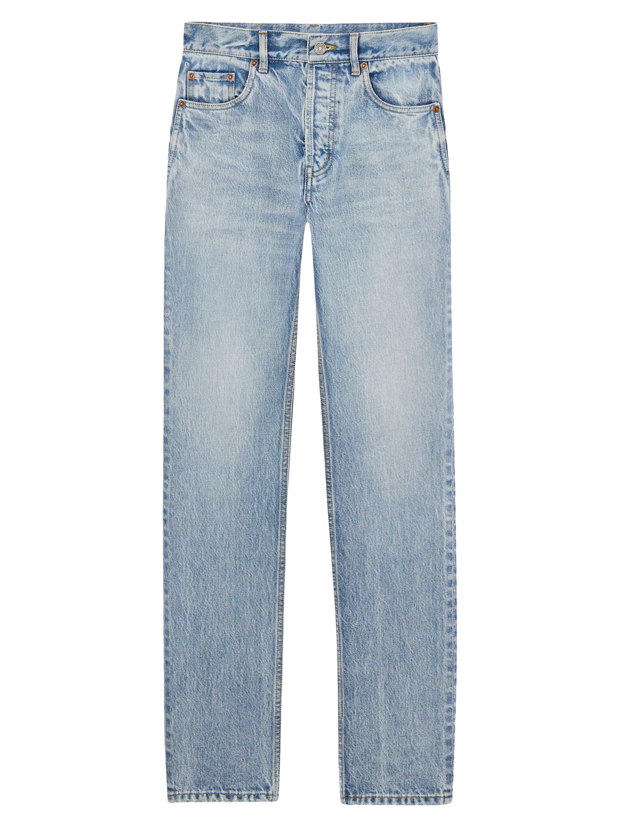 Saint Laurent Women's Straight Jeans in Denim - South Blue