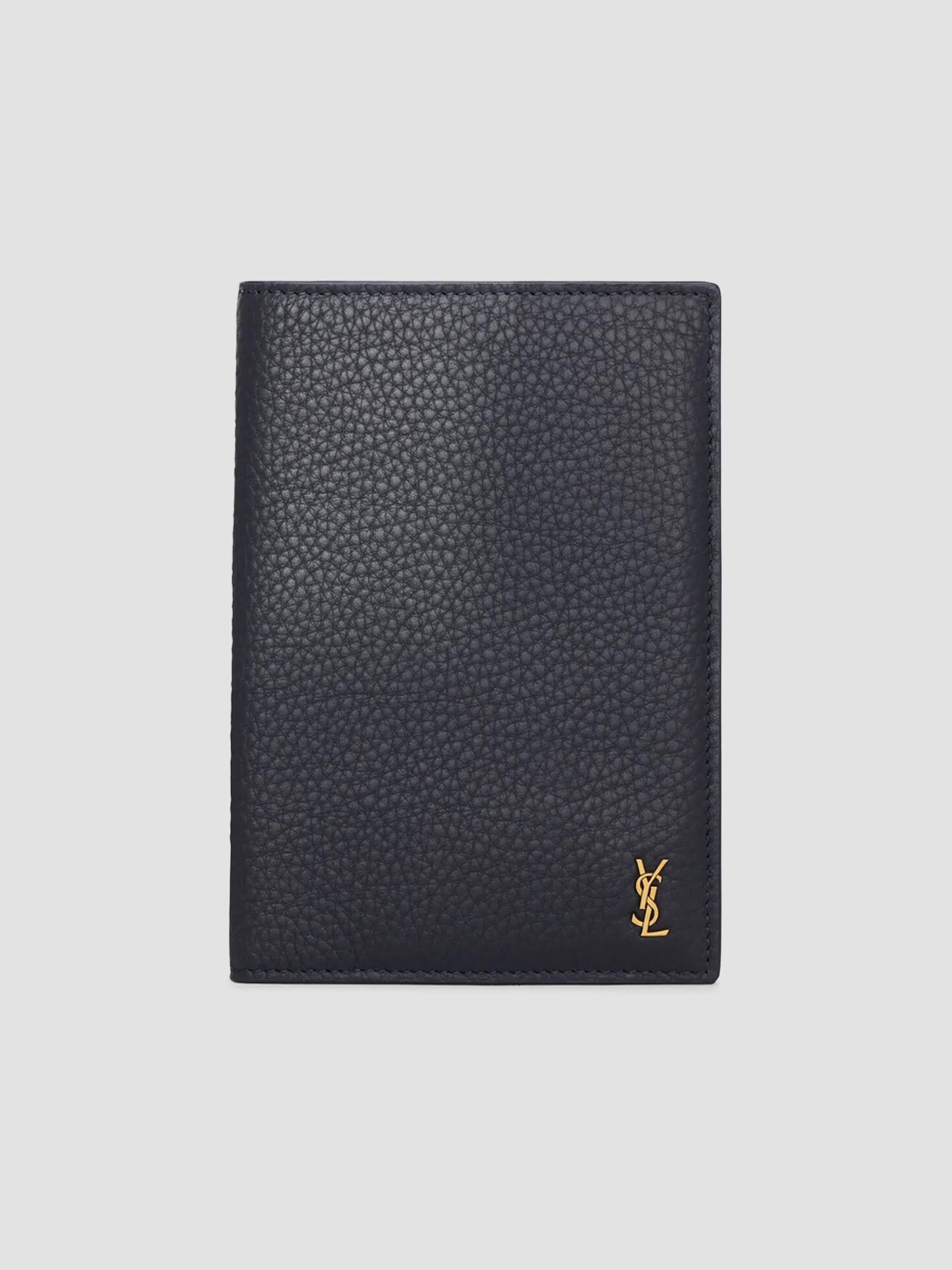Saint Laurent Tiny Cassandre East-West Wallet in Crocodile