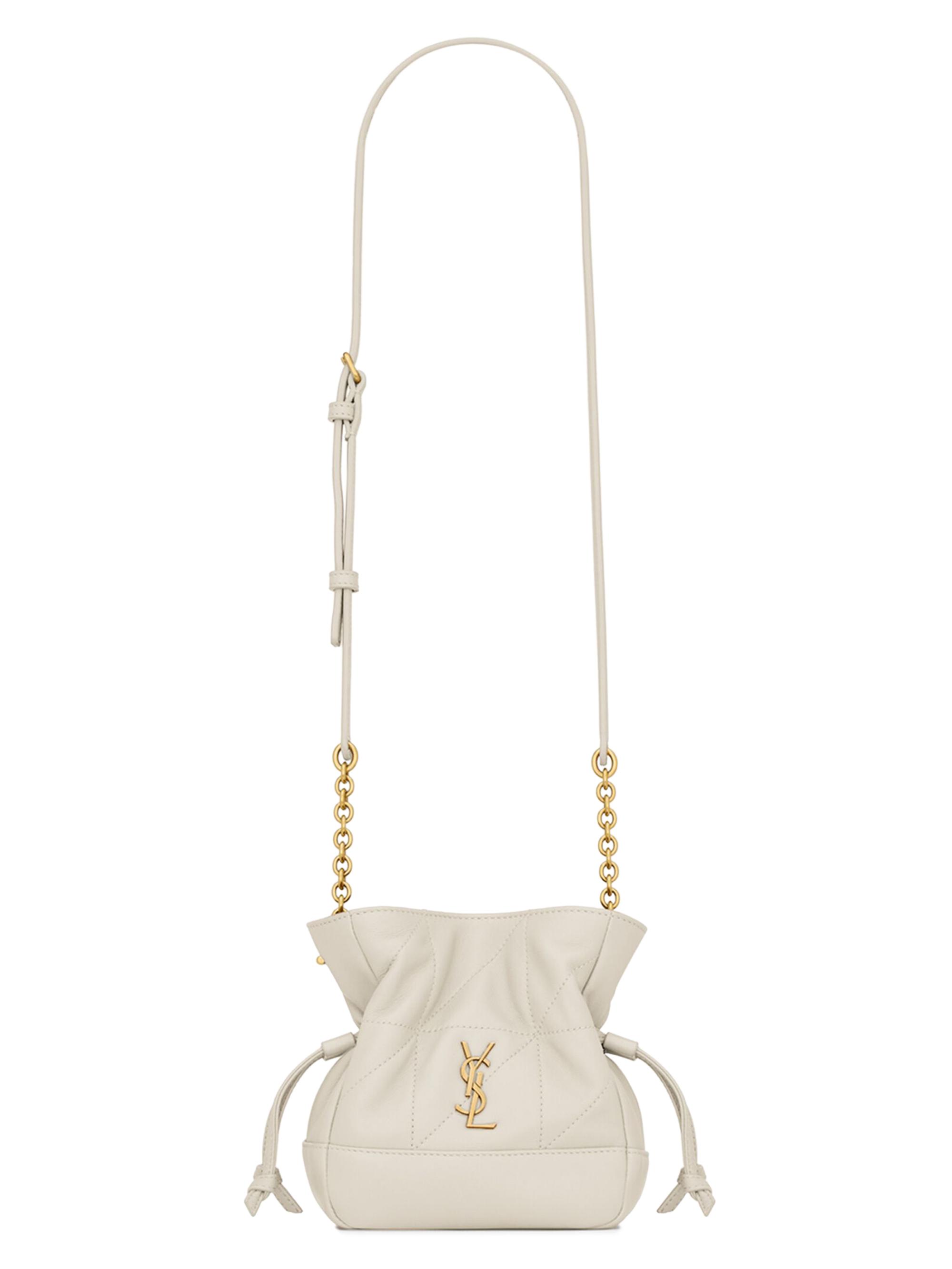 Saint Laurent Women's Jamie Mini Shoulder Pouch in Lambskin - Blanc Vintage