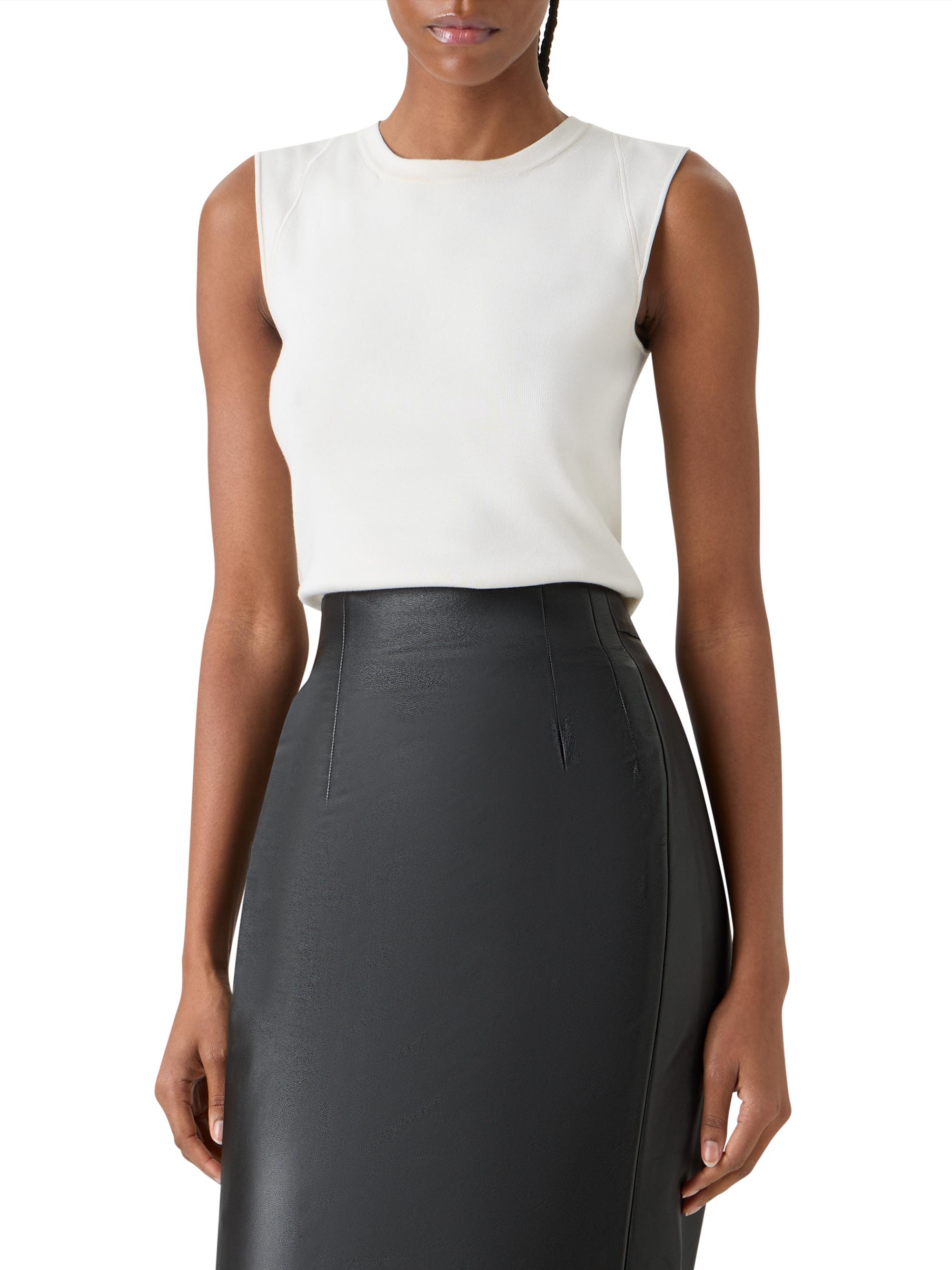 Akris Women's Stretch-Silk Knit Top - Ecru | Thumbnail 3
