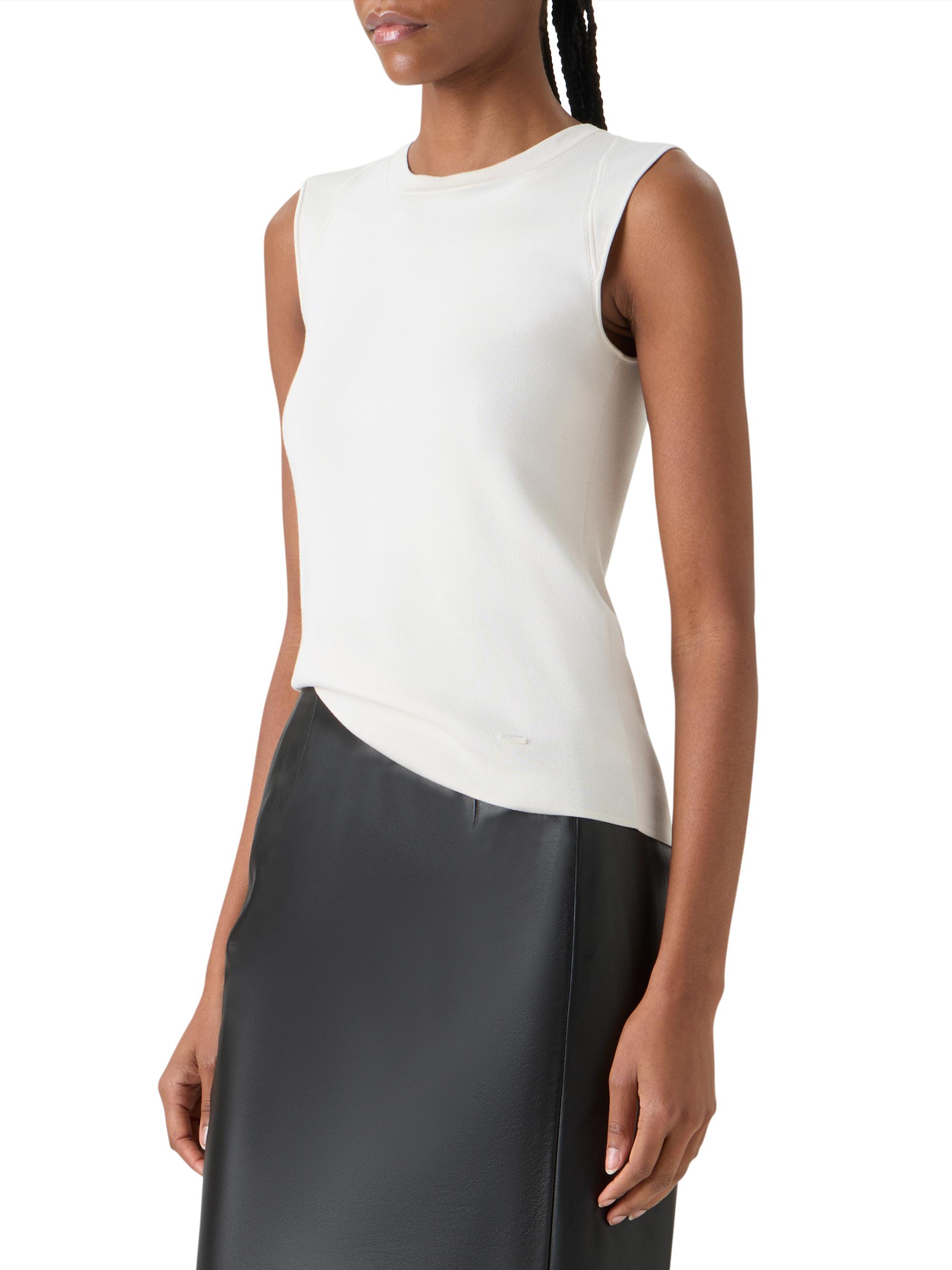 Akris Women's Stretch-Silk Knit Top - Ecru | Thumbnail 4