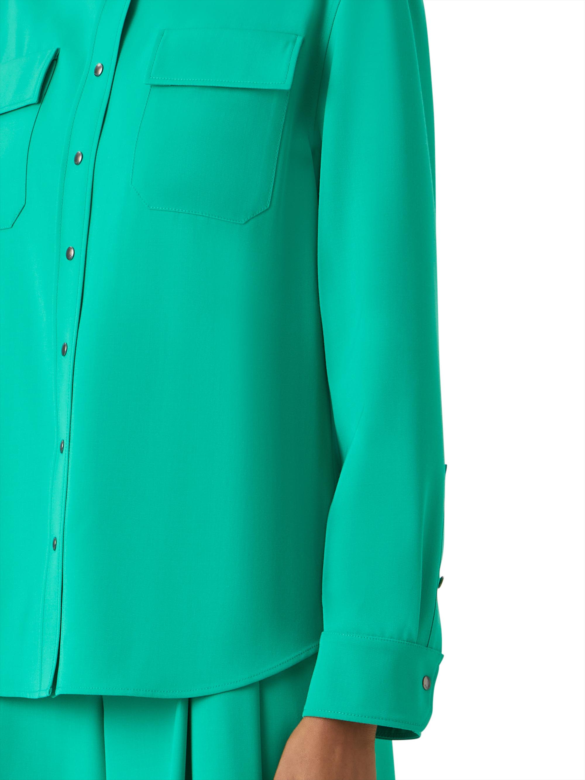 Akris Women's Wool Gabardine Utility Shirt - Tourmaline | Thumbnail 6
